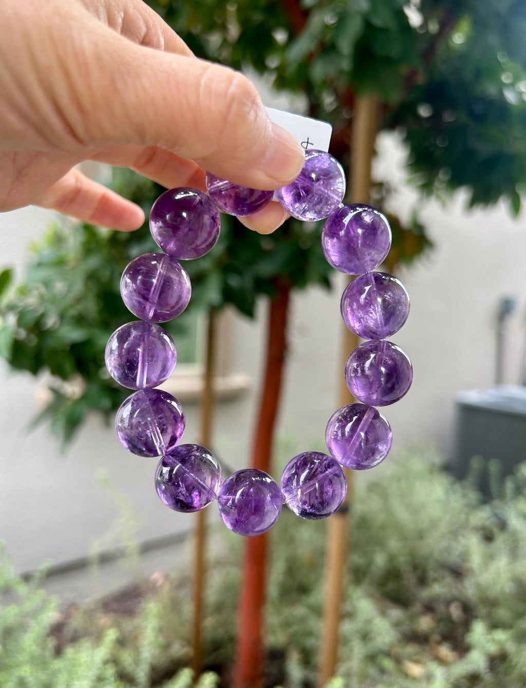 Rare seen Natural Chunky Amethyst Beaded Bracelet, 17mm+ chunky amethyst beads, Healing Stone, Fits up to 17cm wrist)  (GH-35)
