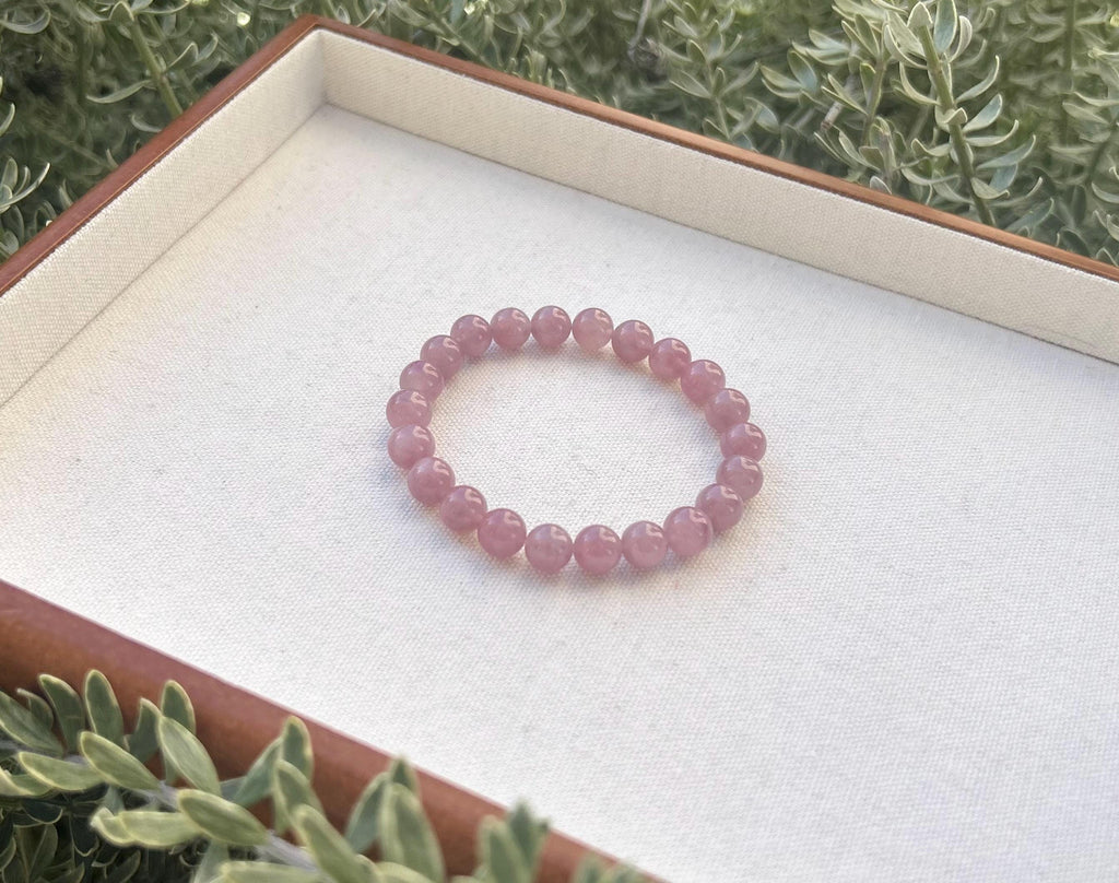High Quality Purple Rose Quartz beads Bracelet, Love Stone Rose Quartz Crystal Bracelet, Rose Quartz Stretchy Bracelet