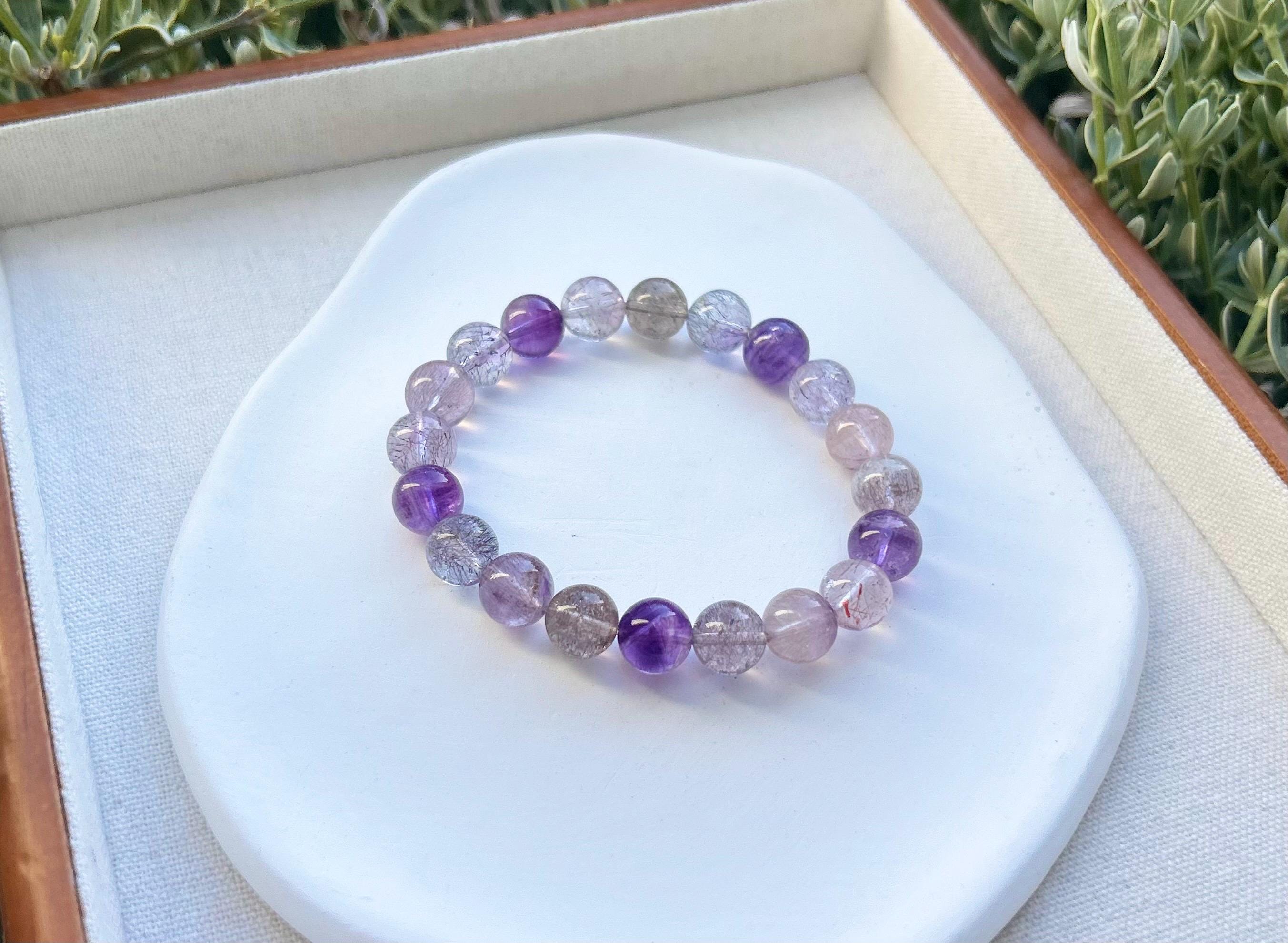 High Clarity Quality Super Seven Beads Bracelet, Clear Super seven with full of string inside - 25-102
