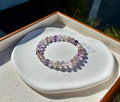 Super Seven Beads Bracelet: Rare Pattern Crystal Healing Jewelry, fits up to 17cm wrist (26-177)