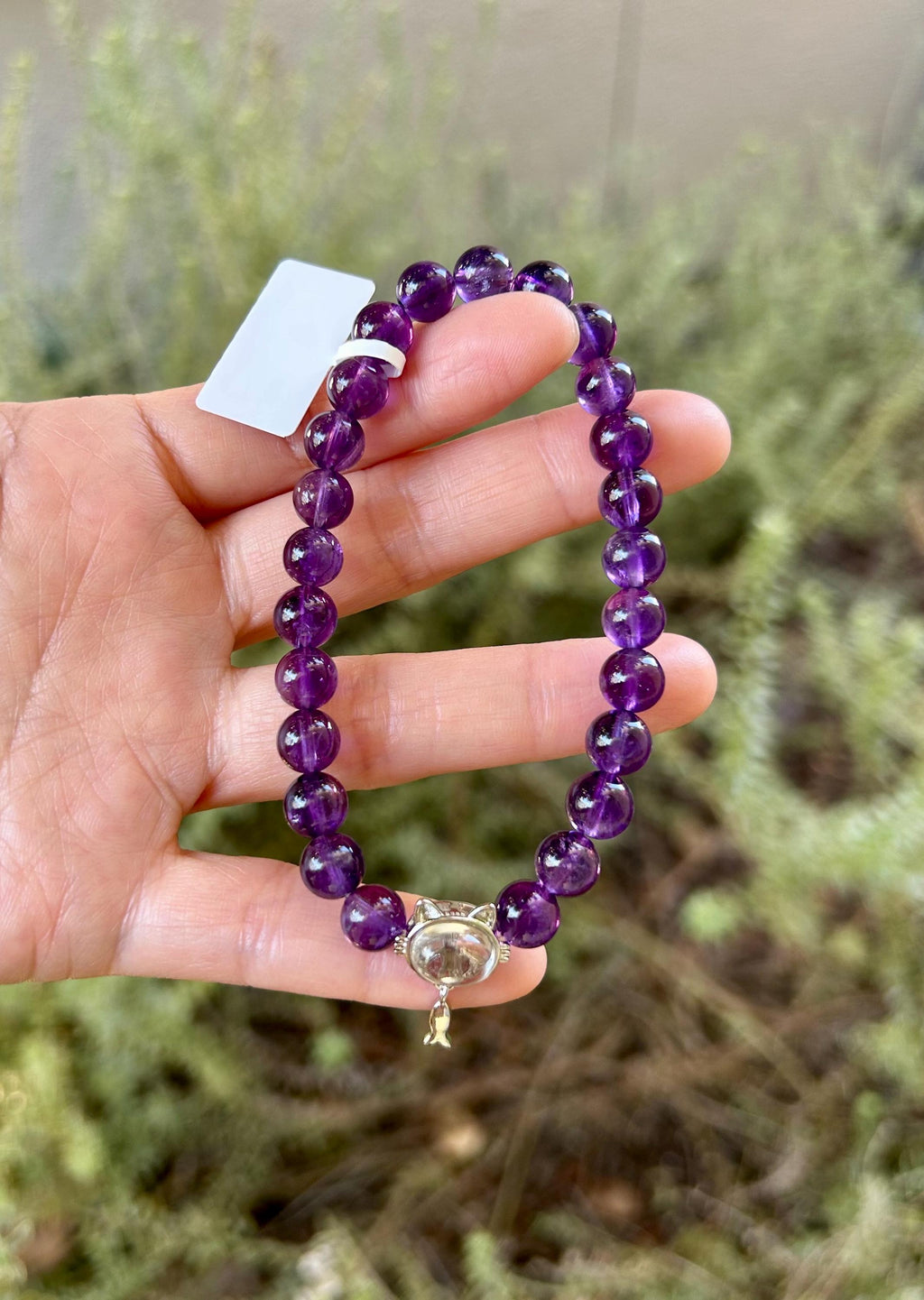 9mm beads Lavender Amethyst Bead Bracelet - fits up to 17cm wrist (26-061)