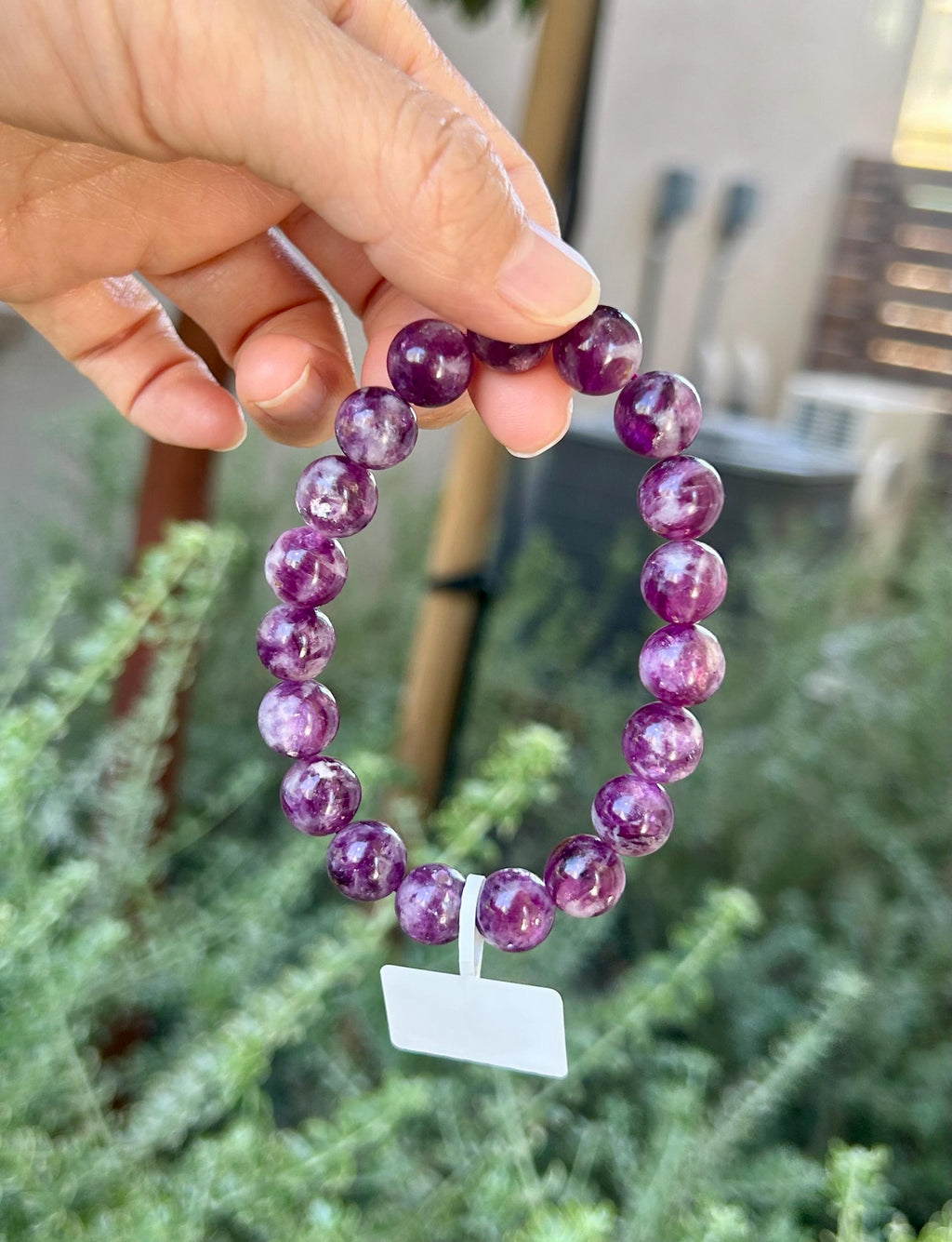 Purple Lepidolite Bracelet: Mica Quartz, 10mm beads, Fits up to 16.8cm Wrist, (26-151)