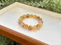 Chunky Hematite Quartz Bead Bracelet: Natural Crystal Jewelry, 13mm, Fits up to 16.8cm (25-072)