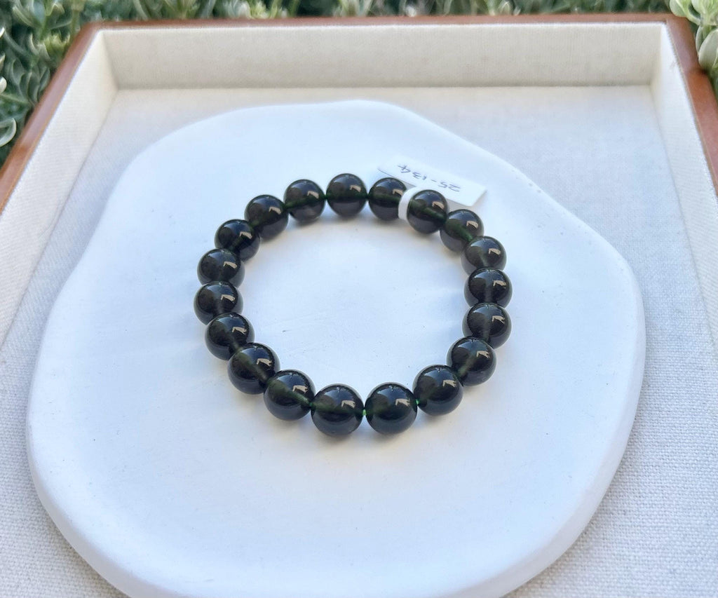 Natural Cintamani Saffordite Tektite Beads Stretchy Bracelet, Wishing Stone, 10mm Beads, Fits up to 16cm (25-134)