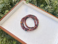 High Quality Rainbow Rutilated Quartz Bracelet, 3-lap multi color rutilated quartz beads bracelet, Rainbow Hair Quartz bracelet (25-049)