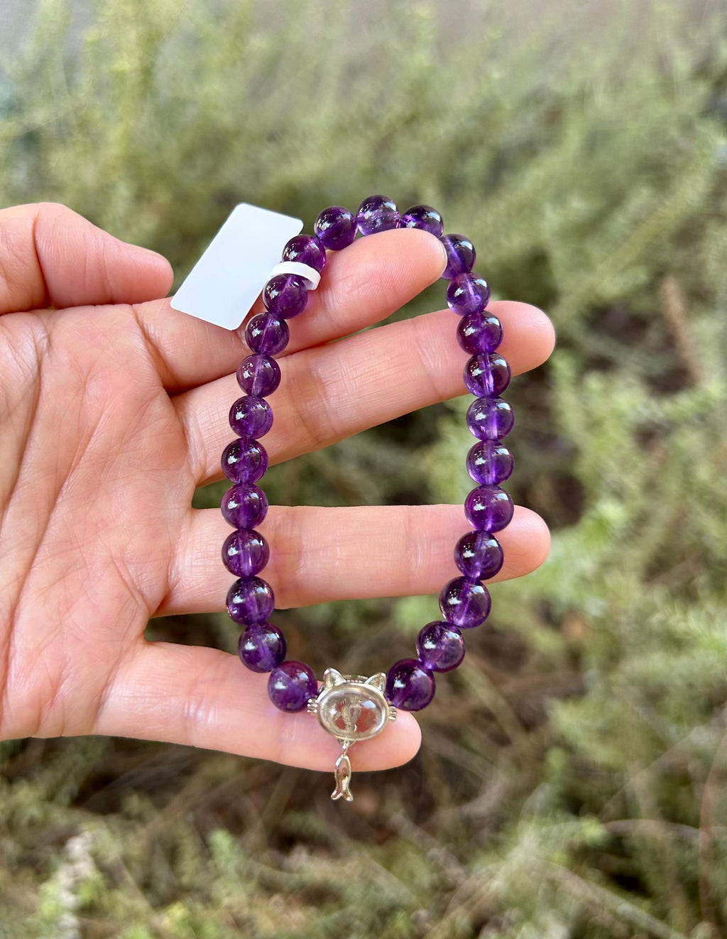 9mm beads Lavender Amethyst Bead Bracelet - fits up to 17cm wrist (26-061)