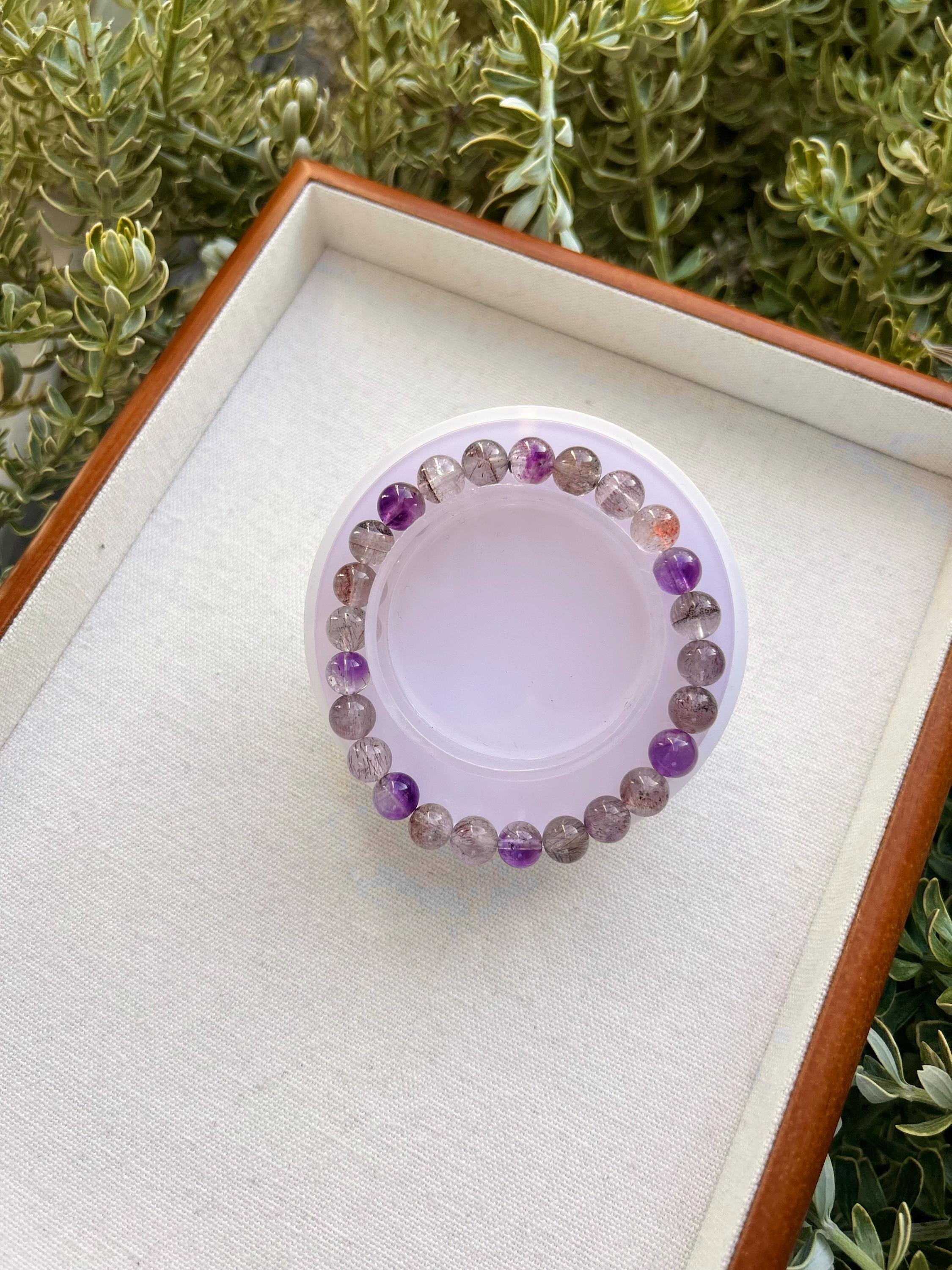 High Quality Super Seven Beads Bracelet, Clear Super seven with abundant minerals, fits up to 17cm wrist (25-217)