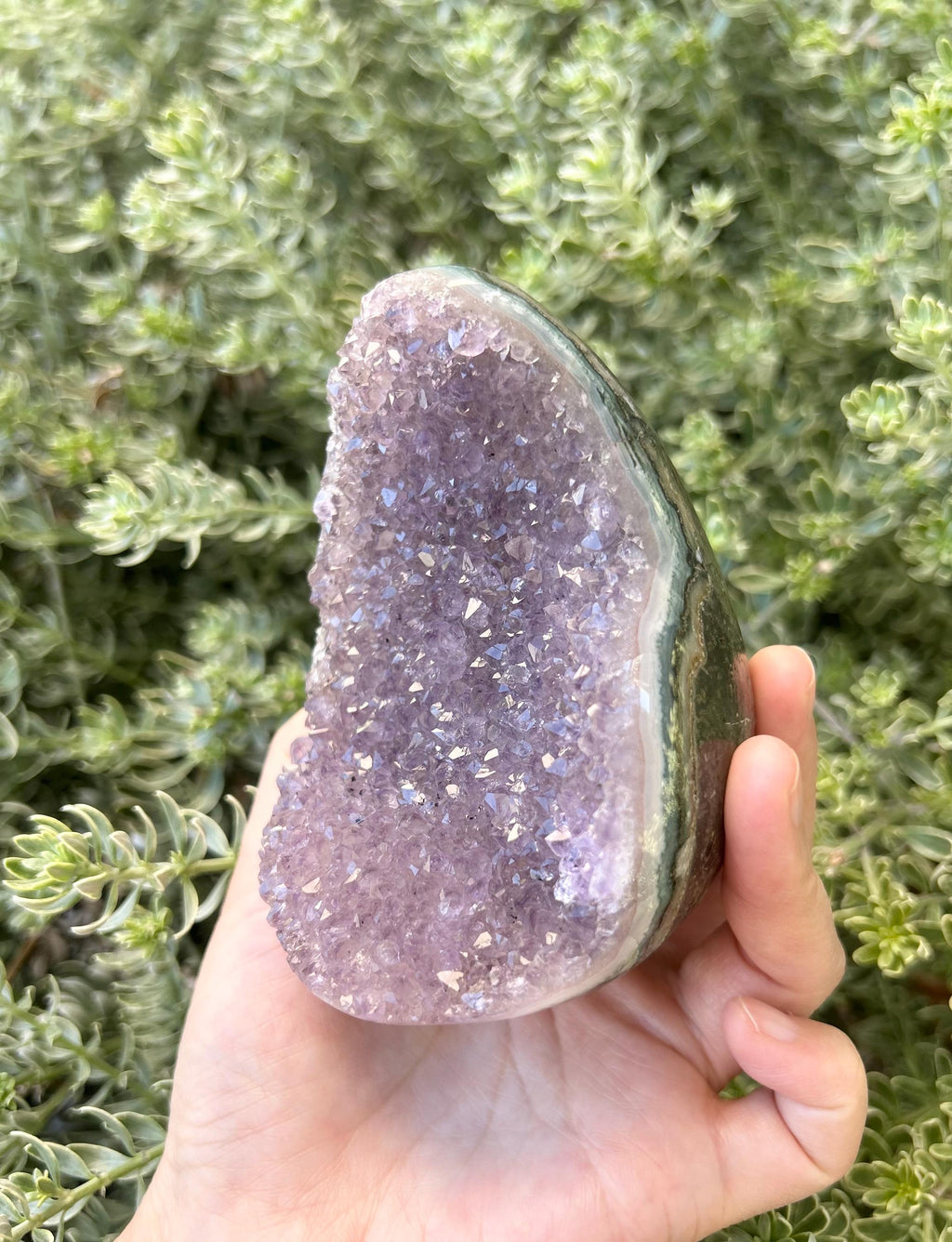 Raw Amethyst Dragon Egg, Egg-Shaped Crystal, Tear Drop Raw Amethyst, Sunset Purple Amethyst Egg (R-007)
