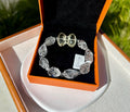 High-Quality Herkimer Diamond Faceted Nugget Bead Bracelet, fits up to 16.5cm wrist (26-113)