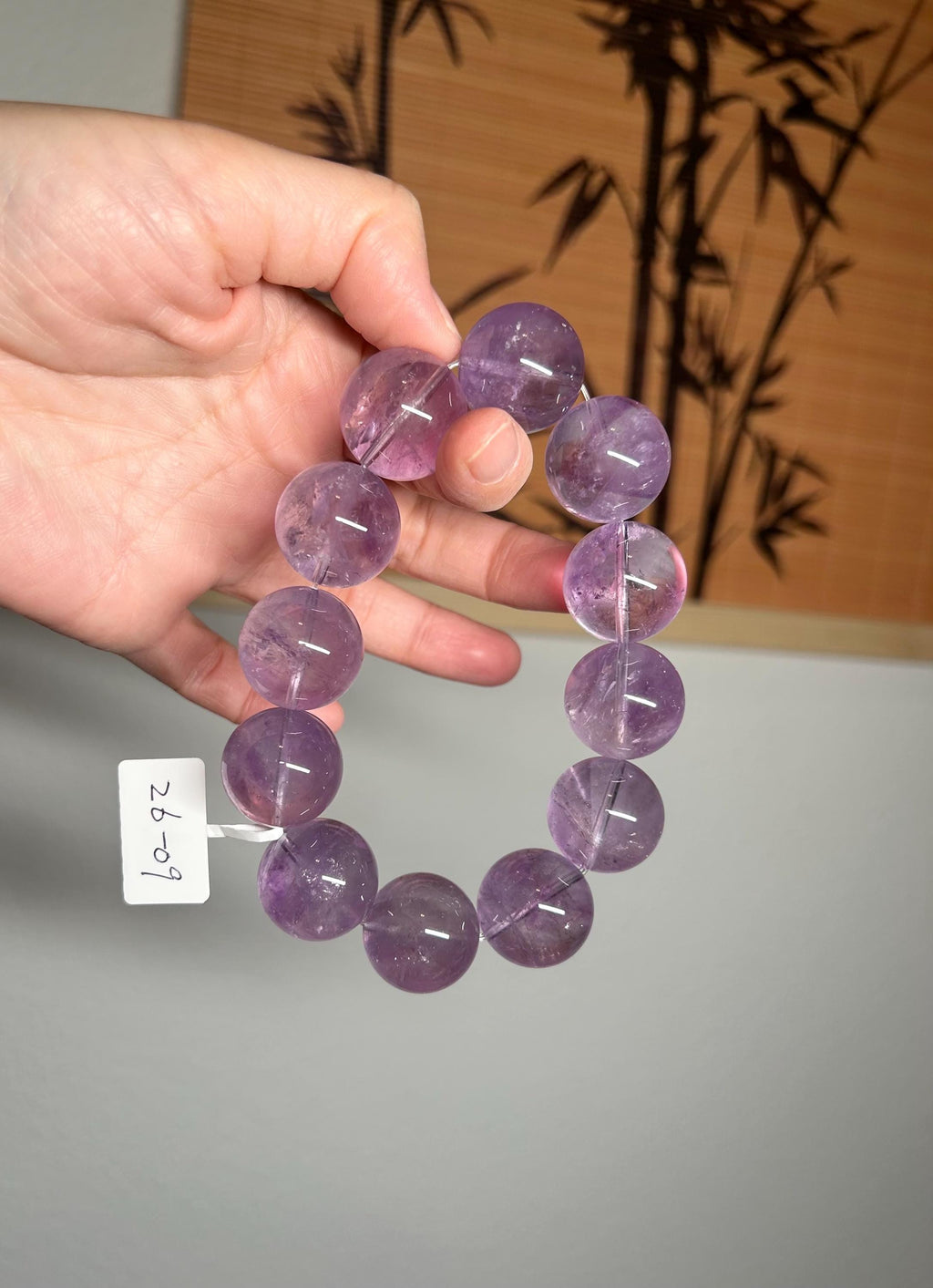 Light purple Natural Chunky Amethyst Beaded Bracelet, 20mm chunky lavender amethyst beads, Healing Stone, Fits up to 18cm wrist)  (26-096)