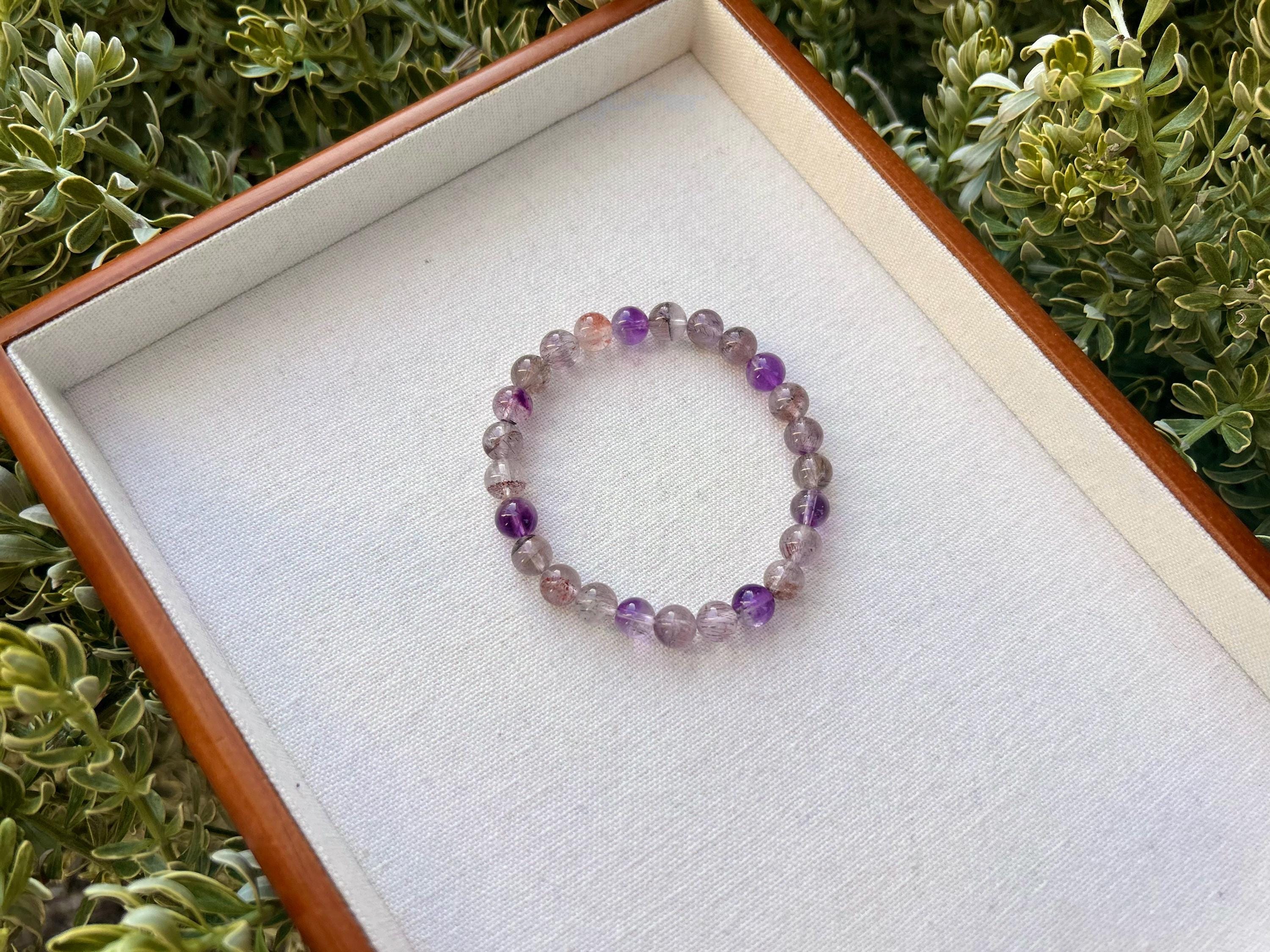 High Quality Super Seven Beads Bracelet, Clear Super seven with abundant minerals, fits up to 17cm wrist (25-217)