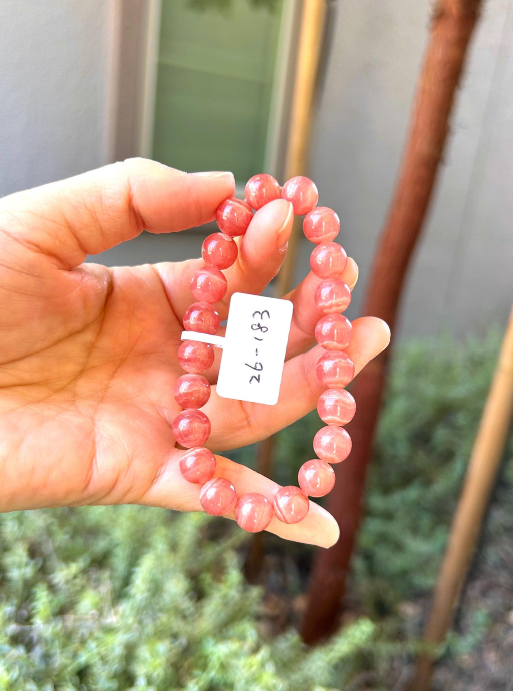 High Quality Natural Rhodochrosite beads bracelet, Natural Stone Beads Stretchy Bracelet, - 9mm beads, fits up to 16cm wrist (26-183)
