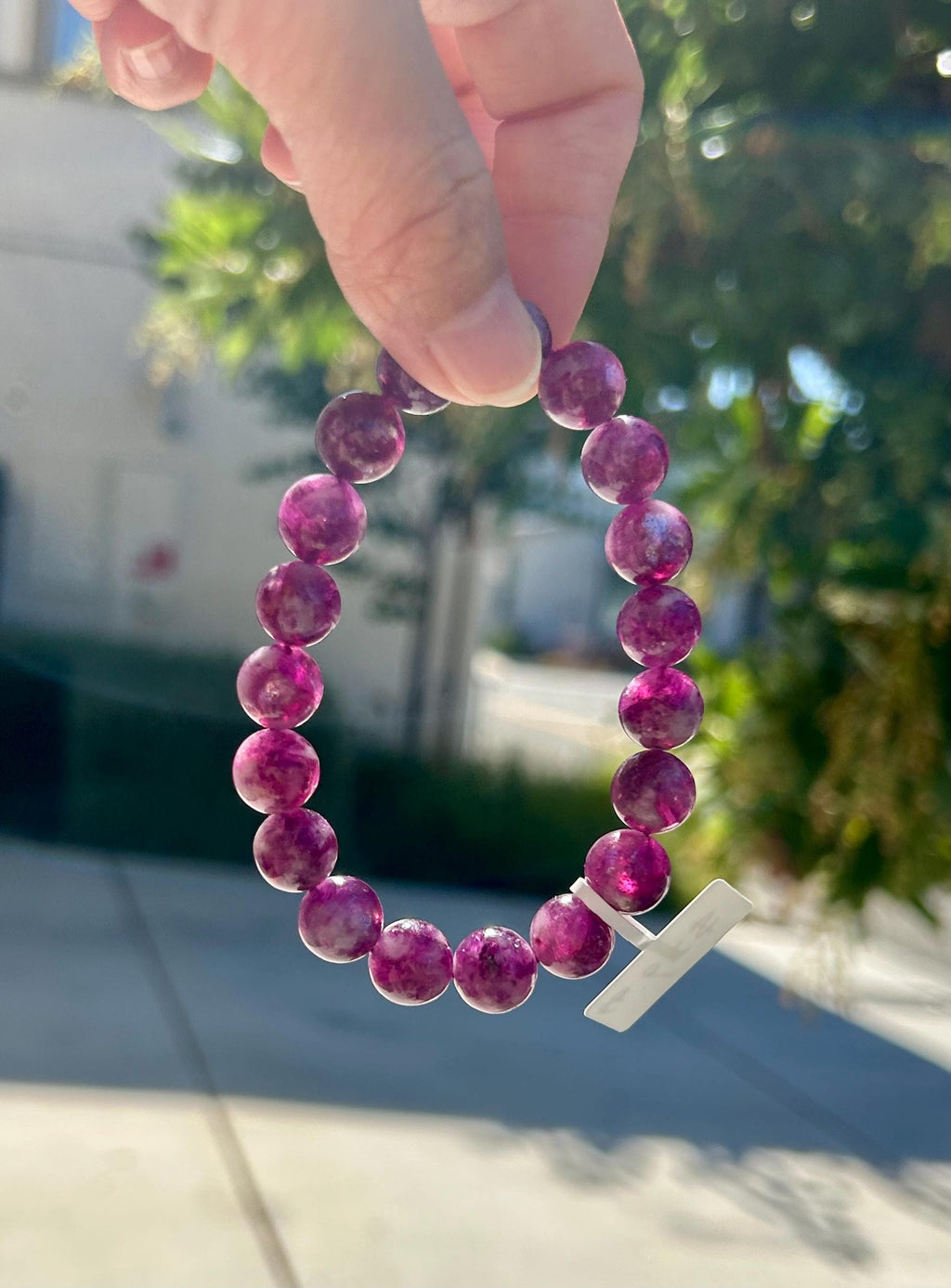 Purple Lepidolite Bracelet: Mica Quartz, 10mm beads, Fits up to 16.8cm Wrist, (26-151)
