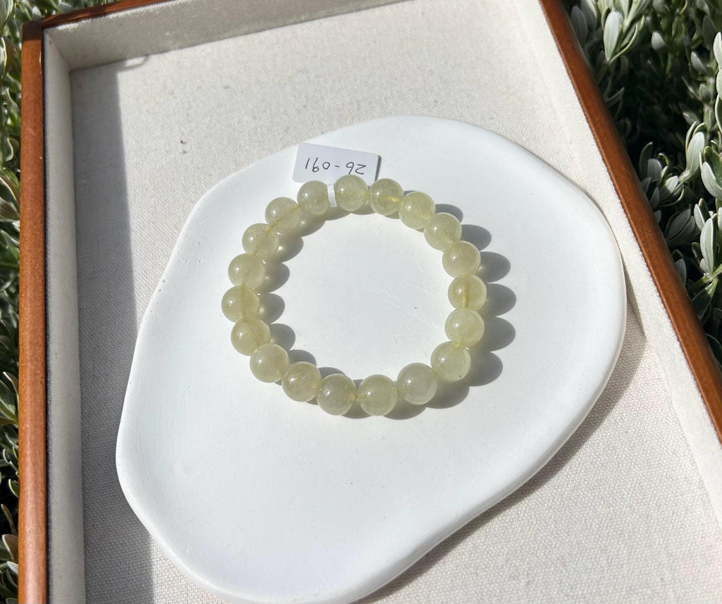 Healing Crystal, Gold Libyan Desert Glass square beads Bracelet: Tektite Beads, about 10.5mm beads, Fits up to 16.8cm wrist (26-91)