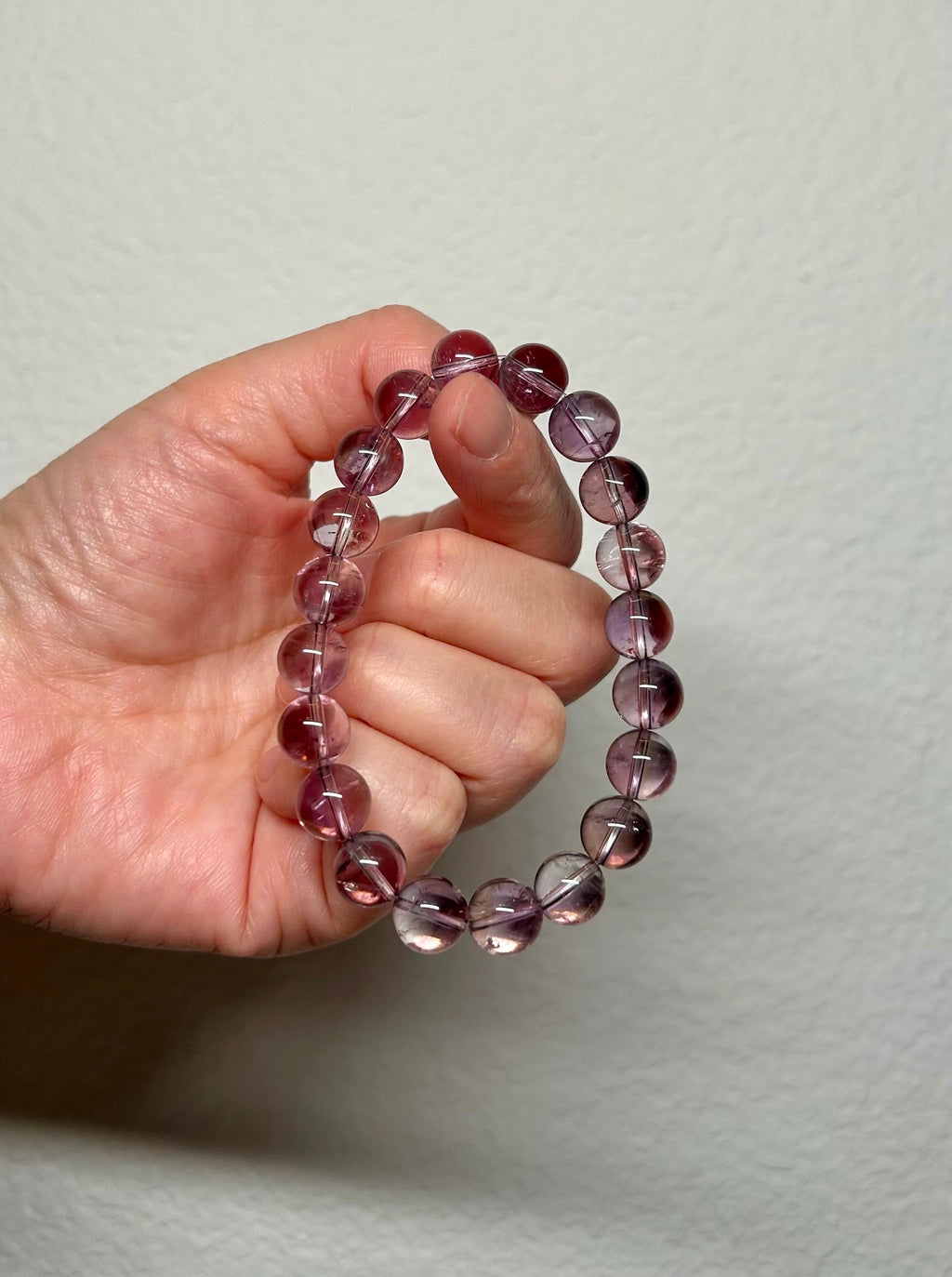Clear Natural amethyst beads bracelet featuring, 9mm Amethyst Crystal Stretchy Bracelet, fits up to 16cm wrist (26-164)
