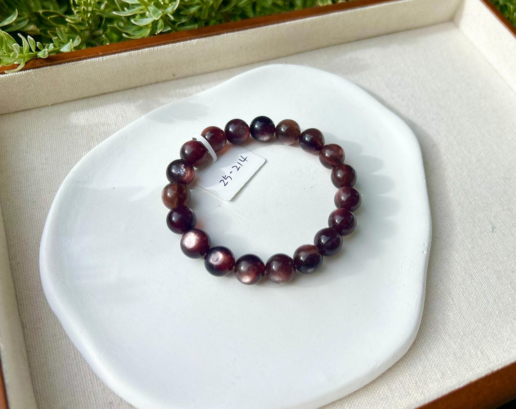 Purple Lepidolite Gemstone Bracelet: Healing Stone Jewelry, 10mm Beads, fits up to 15.8cm wrist（25-214)