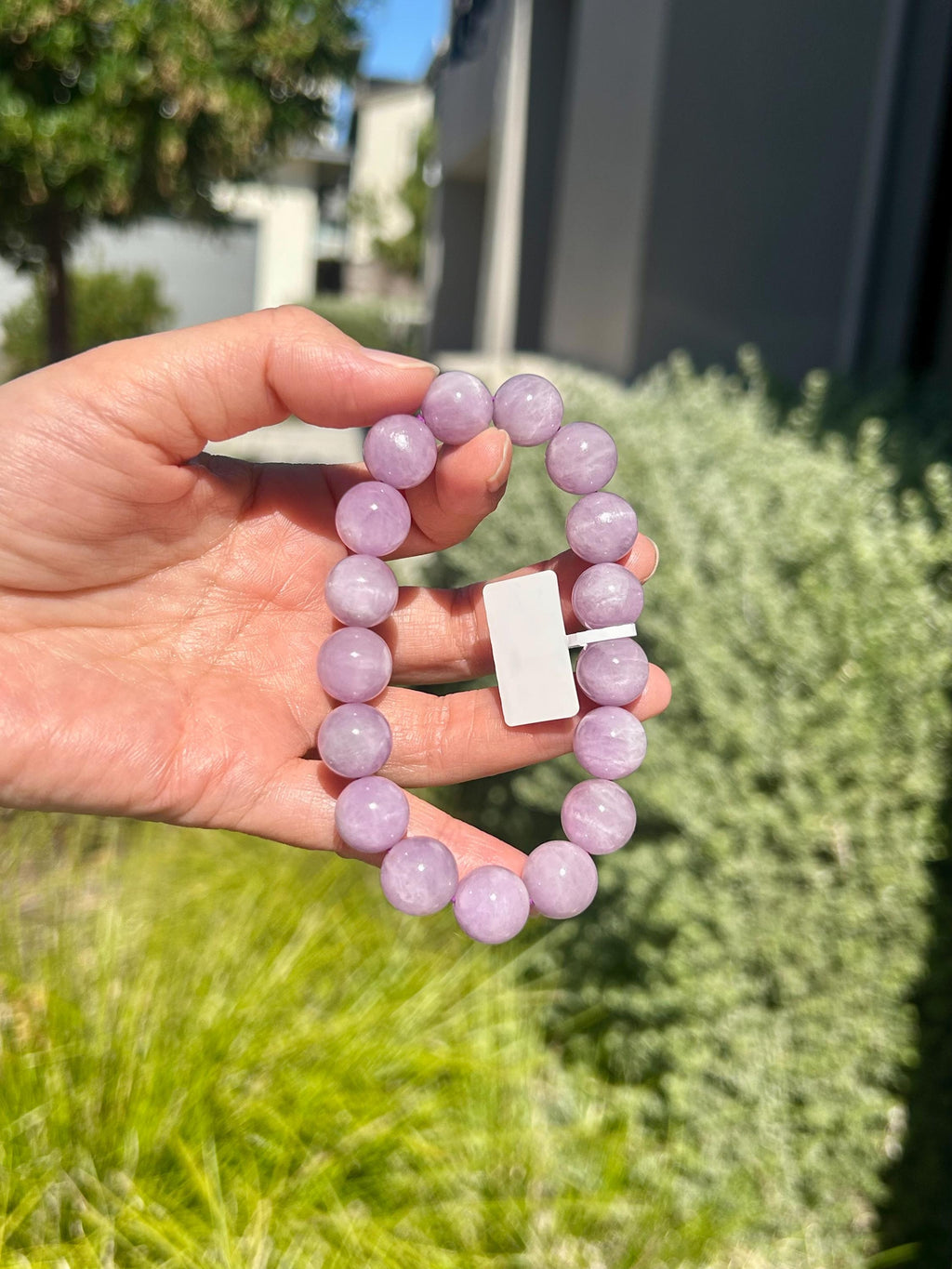 Purple Kunzite Round Beaded Bracelet, 12mm beads, fits up to 17cm wrist (26-152)