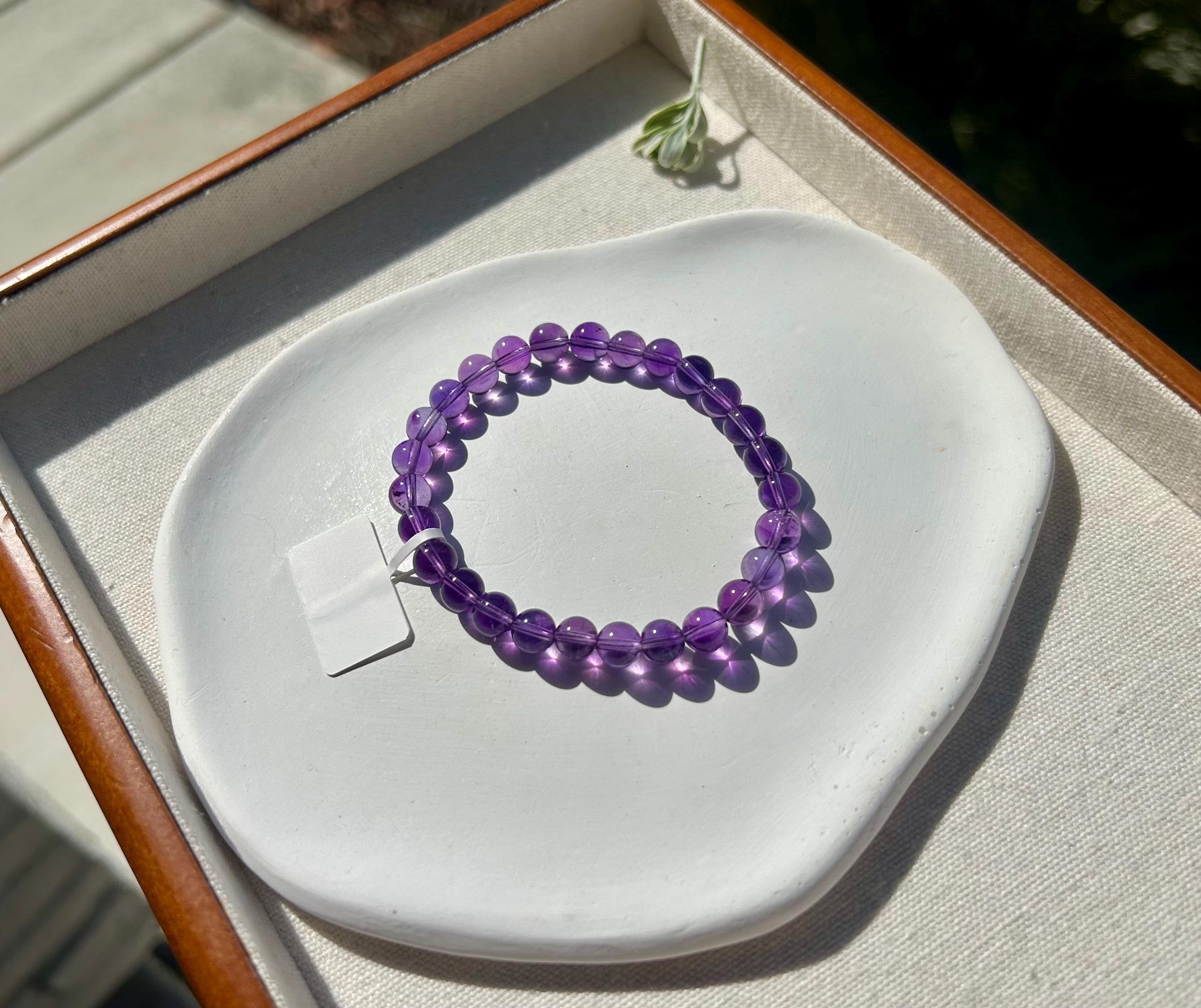 Premium select super clean Amethyst Nugget cut Bead Bracelet: Crystal Gemstone Jewelry, fits up to 16.5cm wrist (26-138)