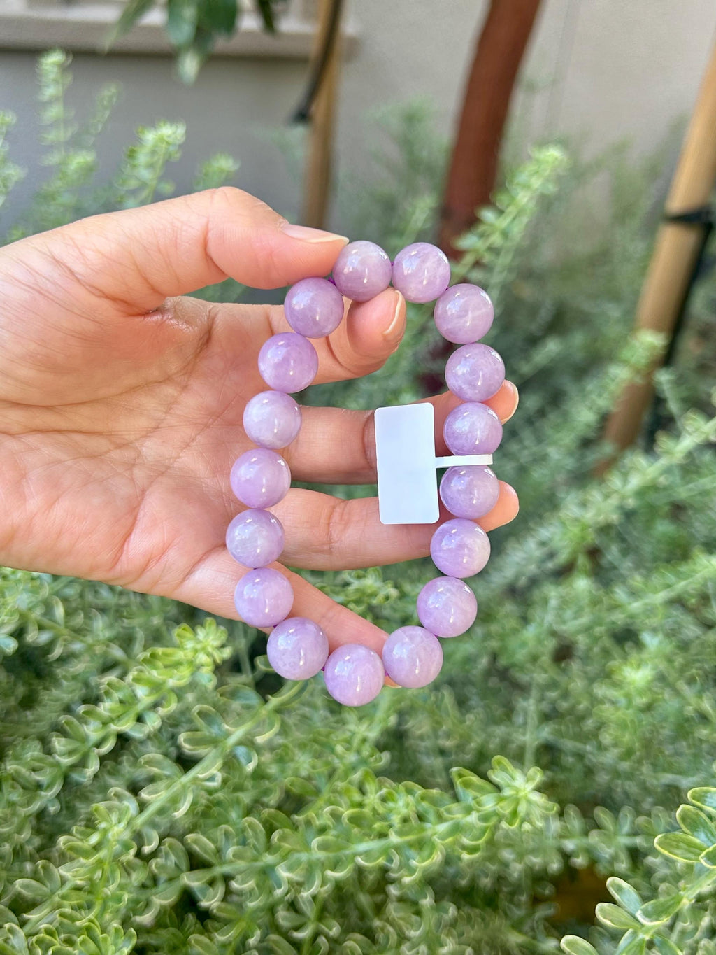 Purple Kunzite Round Beaded Bracelet, 12mm beads, fits up to 17cm wrist (26-152)