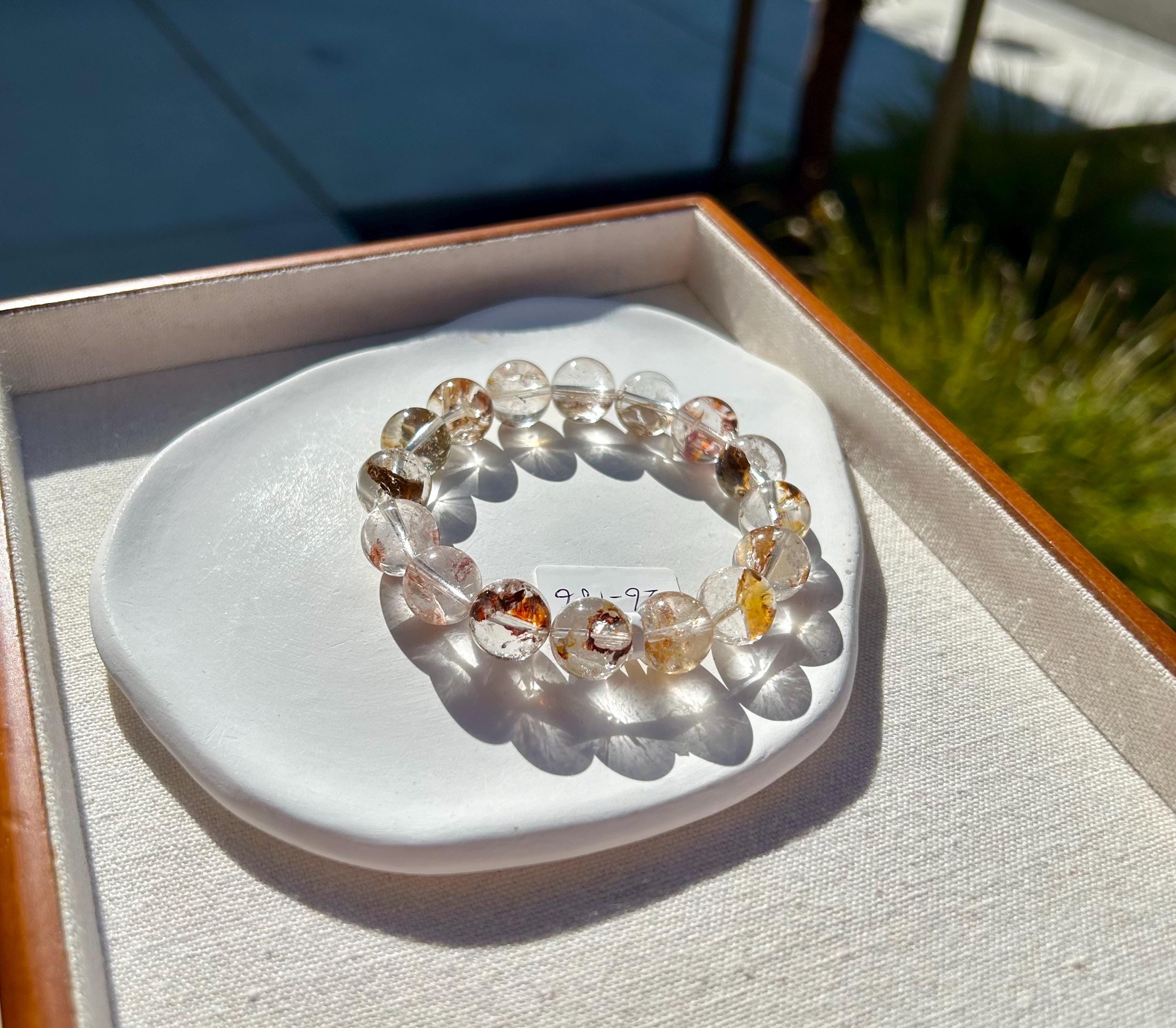 Healing Crystal, Herkimer Diamond Crystal Bracelet: High Frequency Healing Gemstone, 13mm beads, Fits up to 17cm wrist,  (26-186)
