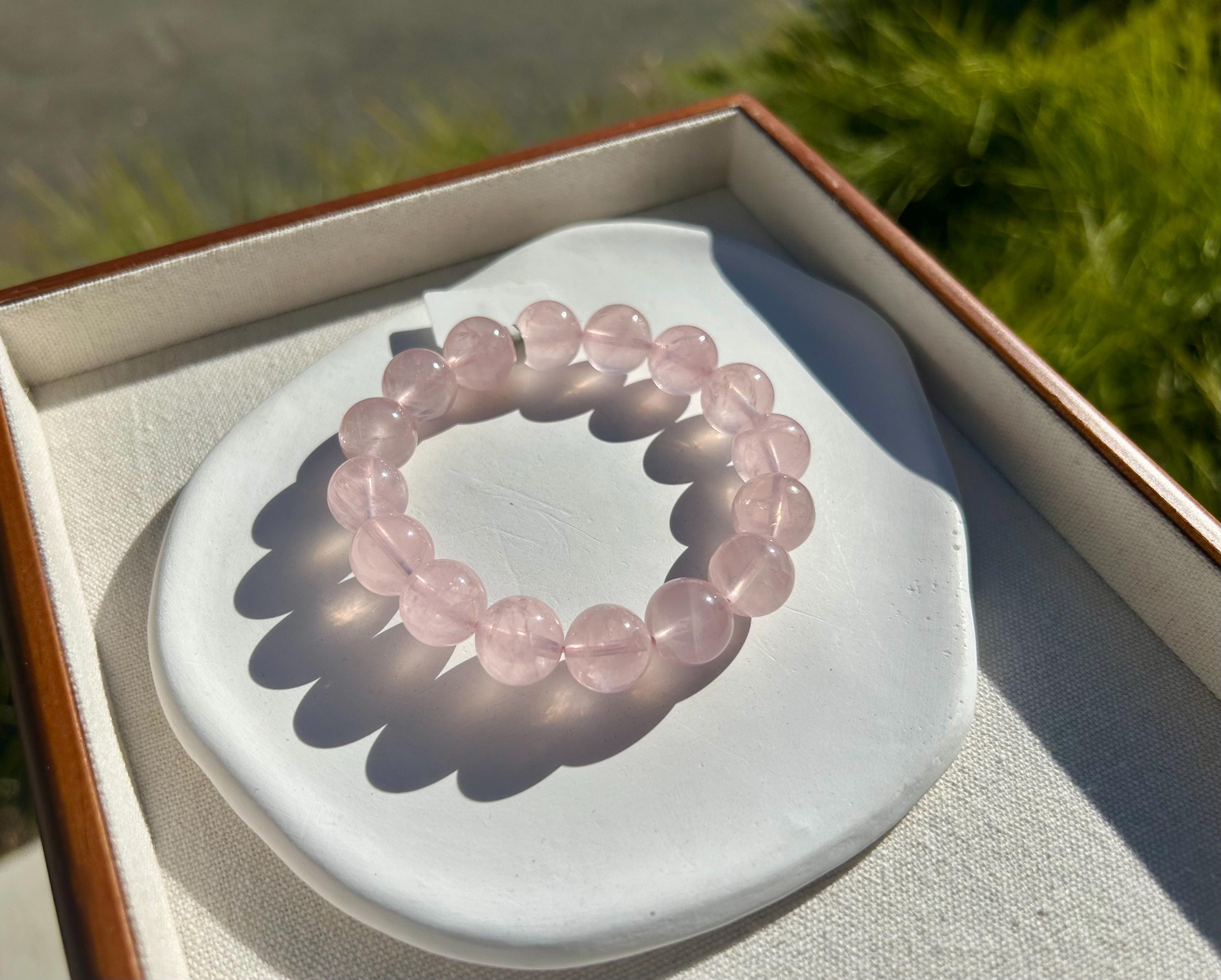 Chunky Rose Quartz Beaded Bracelet - 13mm+ Crystal Beads, fits up to 16.8mm wrist (26-185)