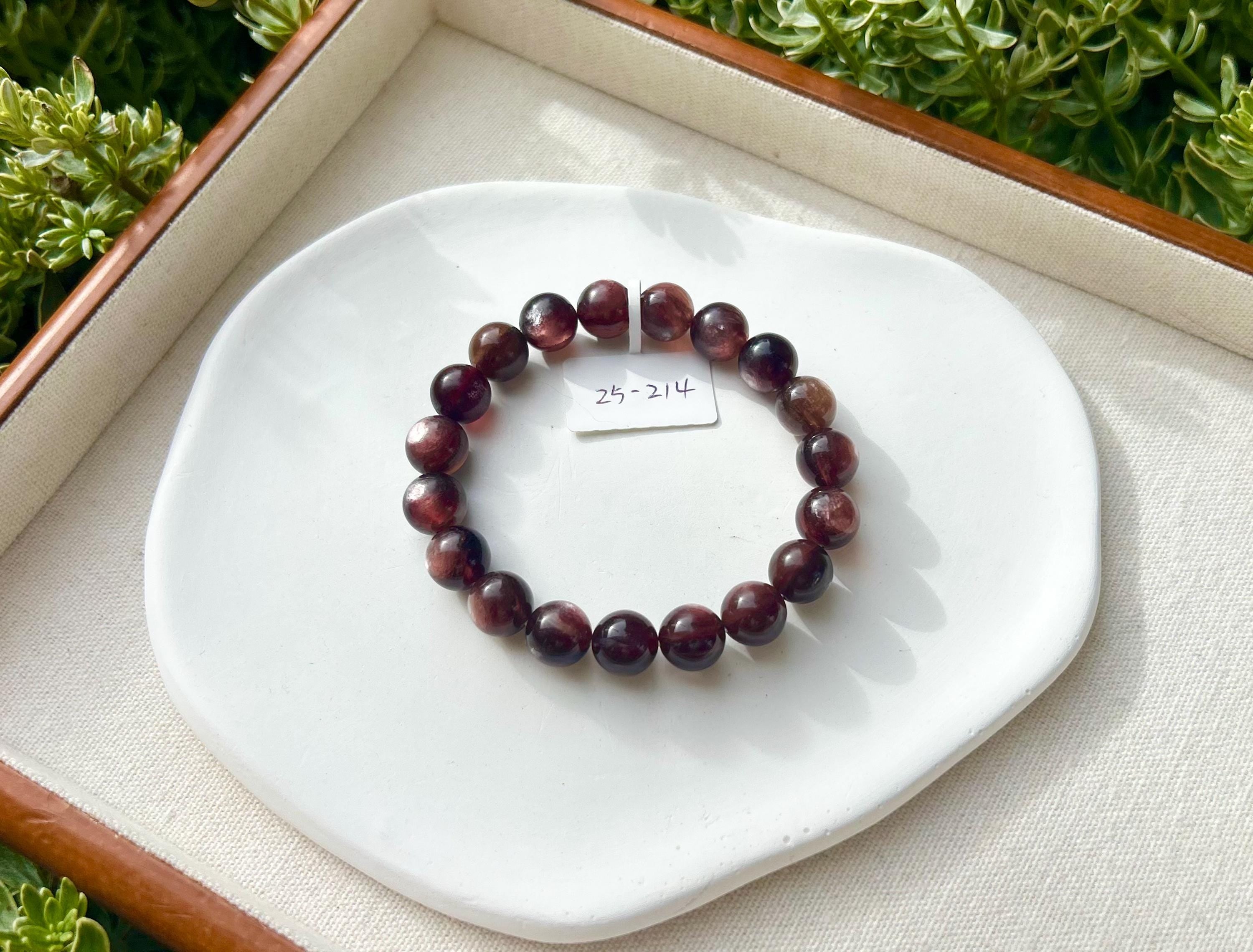 Purple Lepidolite Gemstone Bracelet: Healing Stone Jewelry, 10mm Beads, fits up to 15.8cm wrist（25-214)
