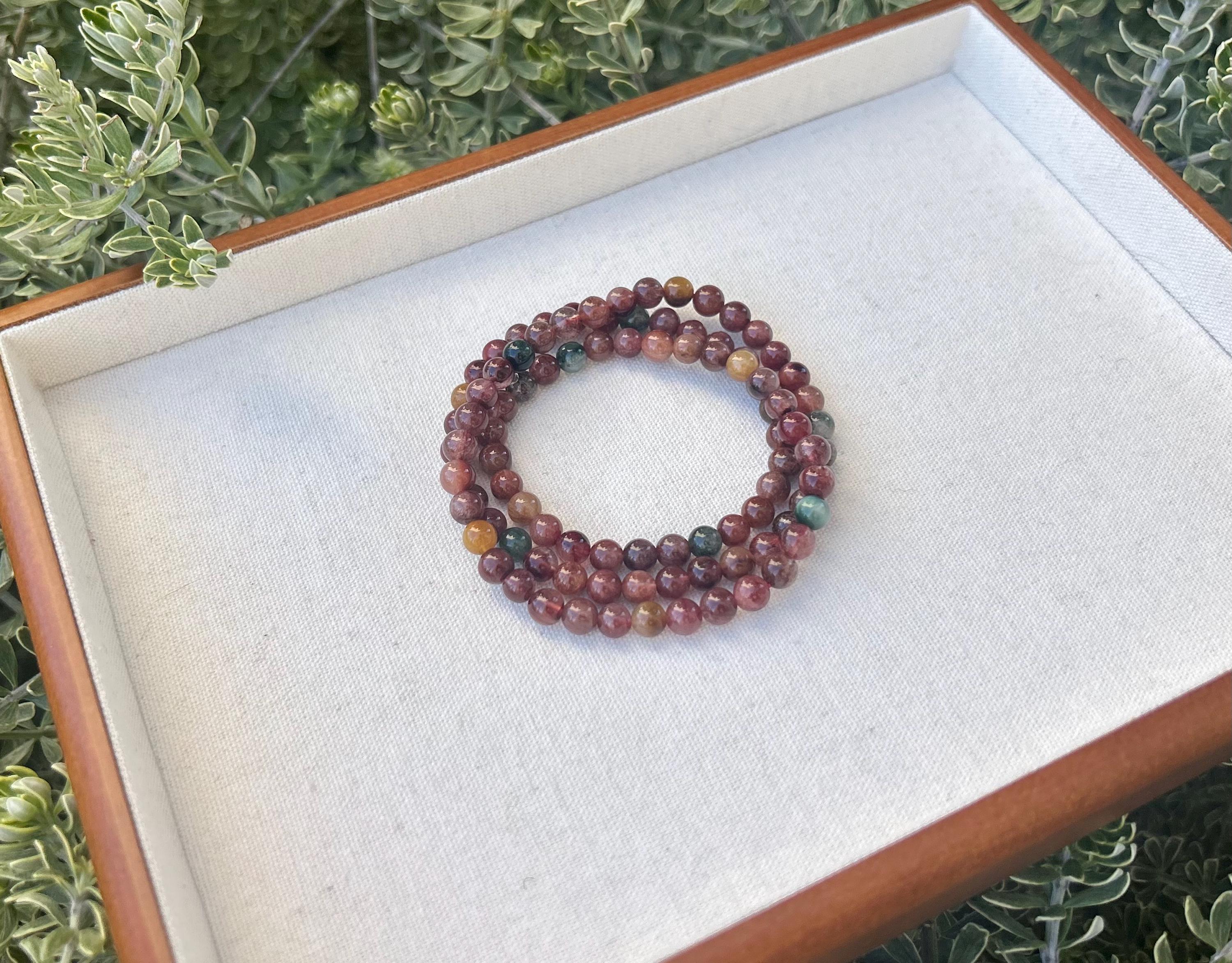 High Quality Rainbow Rutilated Quartz Bracelet, 3-lap multi color rutilated quartz beads bracelet, Rainbow Hair Quartz bracelet (25-049)