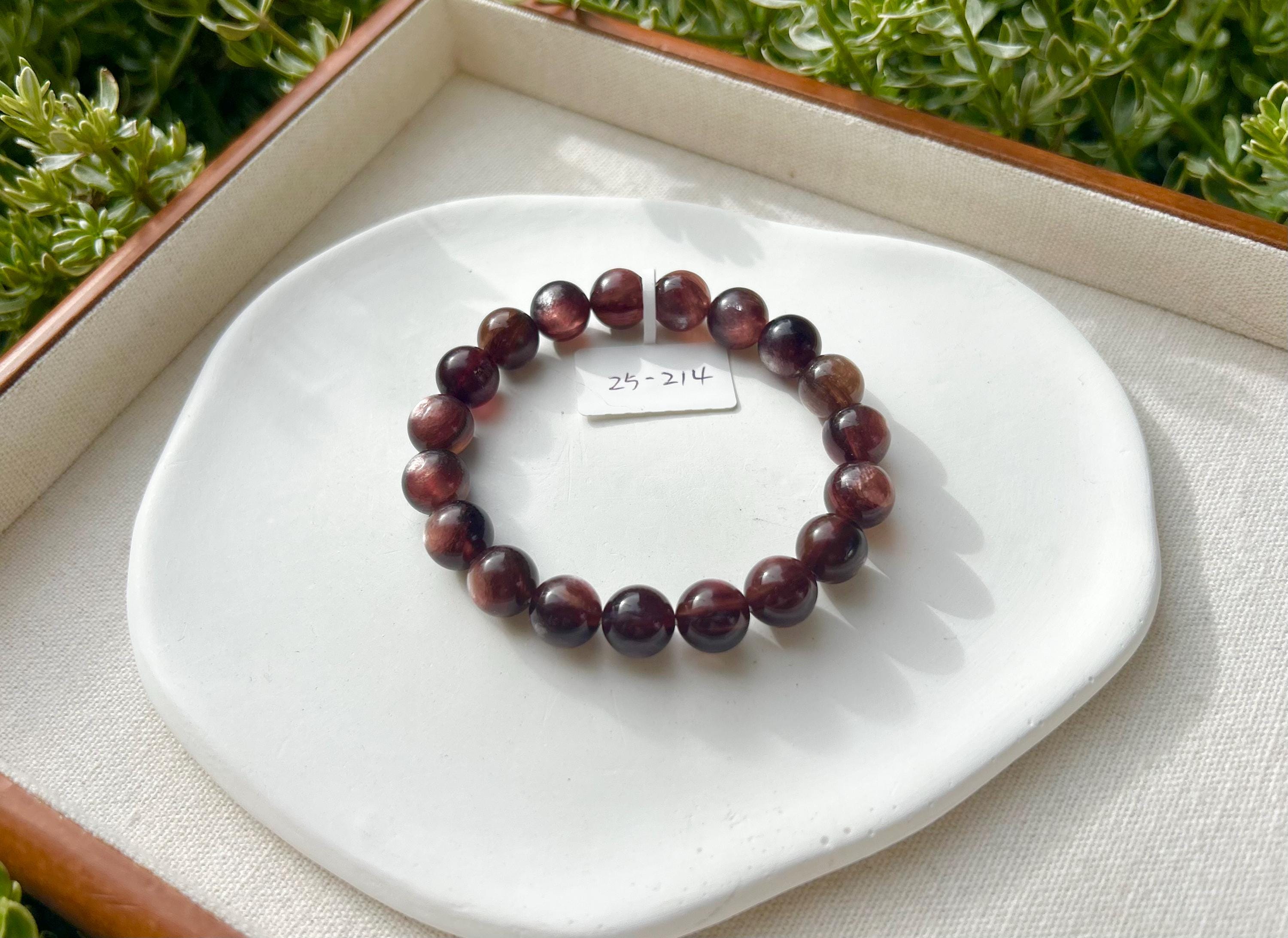Purple Lepidolite Gemstone Bracelet: Healing Stone Jewelry, 10mm Beads, fits up to 15.8cm wrist（25-214)