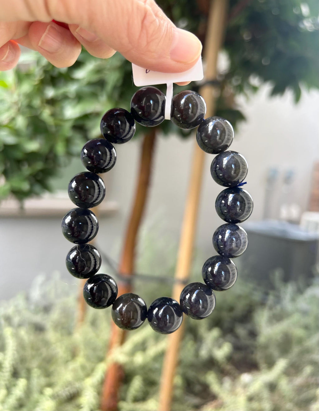 Chunky Natural Cordierite/Iolite Beads Bracelet, 13mm+ beads, fits up to 17cm wrist (25-222)