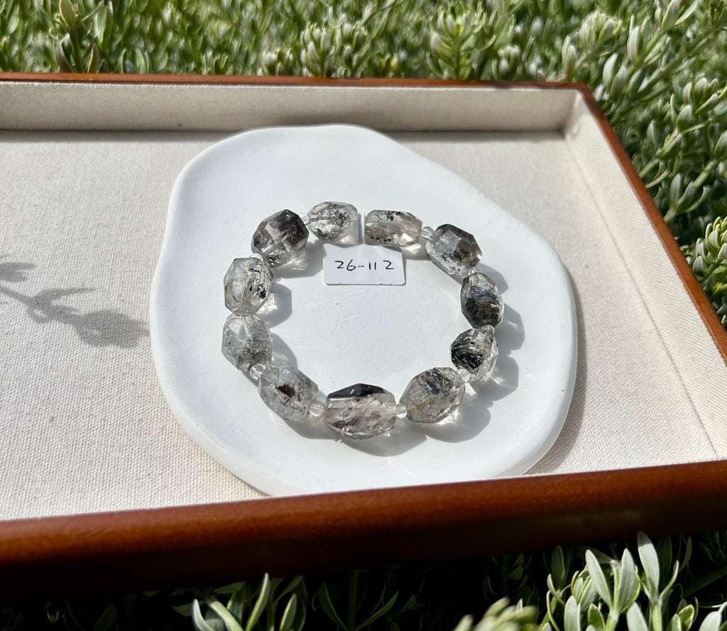 Healing Crystal, High quality Chunky Herkimer Diamond Nuggets Bracelet, fits up to 18cm wrist (26-112)