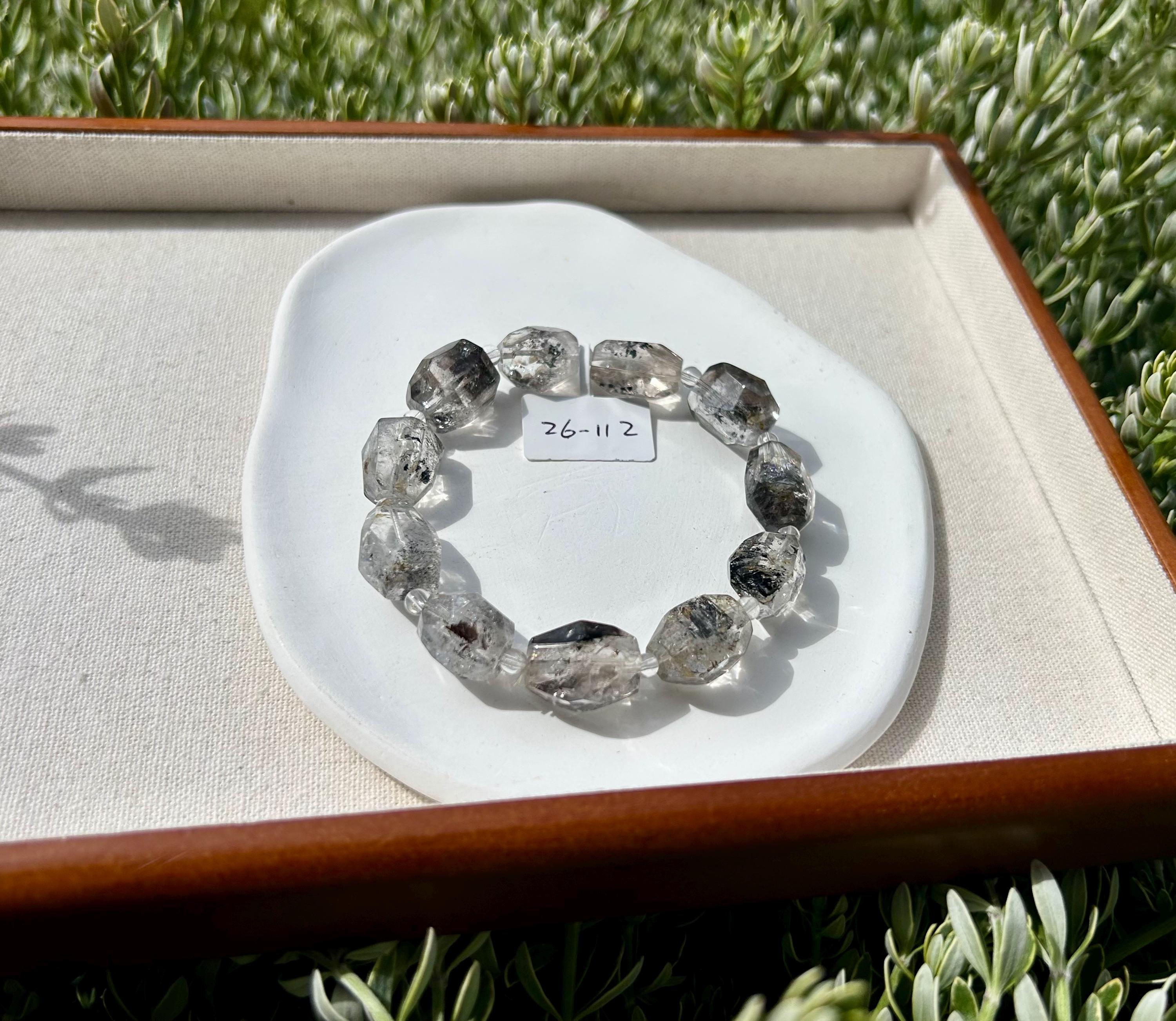 Healing Crystal, High quality Chunky Herkimer Diamond Nuggets Bracelet, fits up to 18cm wrist (26-112)