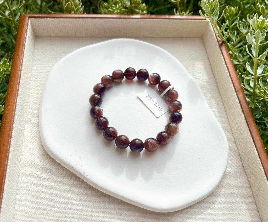 Purple Lepidolite Gemstone Bracelet: Healing Stone Jewelry, 10mm Beads, fits up to 15.8cm wrist（25-214)