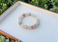 Premium Selected quality light color Rainbow Rabbit Hair Quartz beads bracelet, Multi-color chunky beads bracelet (25-1-017)