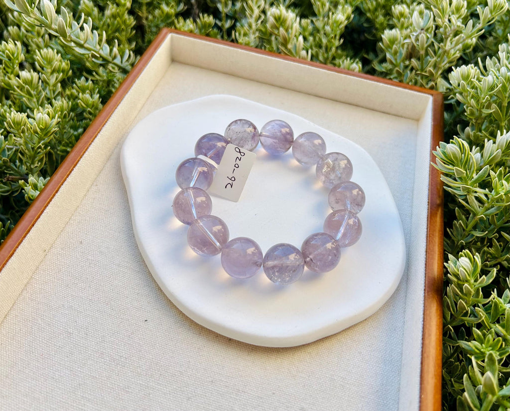 Light purple Natural Chunky Amethyst Beaded Bracelet, 17mm chunky amethyst beads, Healing Stone, Fits up to 17.2cm wrist)  (26-028)