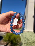 High Quality Blue Kyanite Bracelet: Genuine Green Kyanite Healing Stone, 10mm beads, fits up to 16.5cm wrist  (26-198)