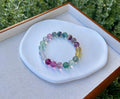 Multicolor Fluorite Bead Bracelet - 9.7mm beads, fits up to 16cm wrist  (26-079)