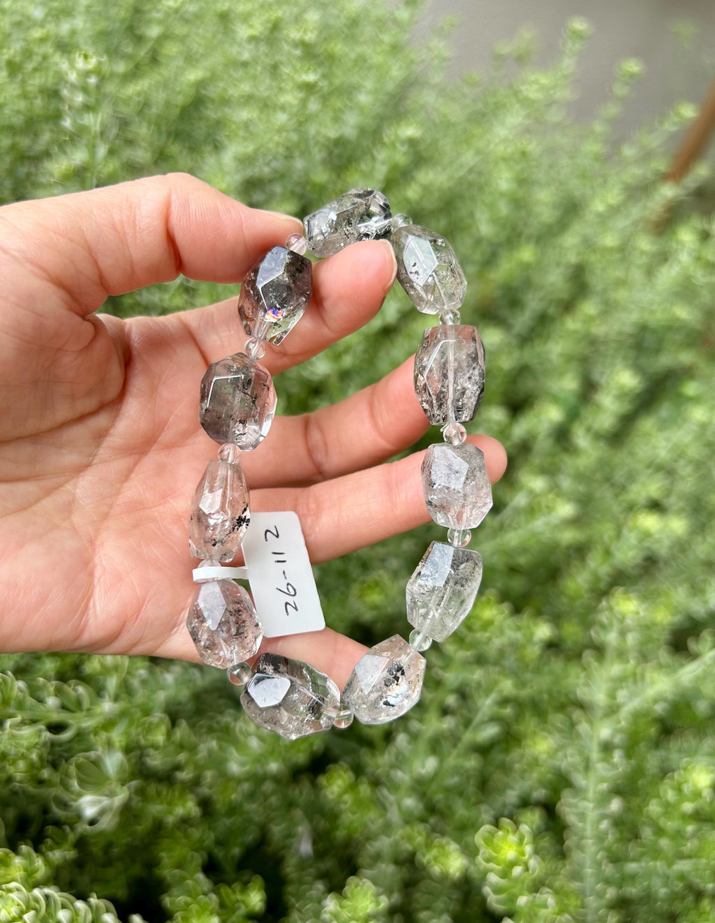 Healing Crystal, High quality Chunky Herkimer Diamond Nuggets Bracelet, fits up to 18cm wrist (26-112)