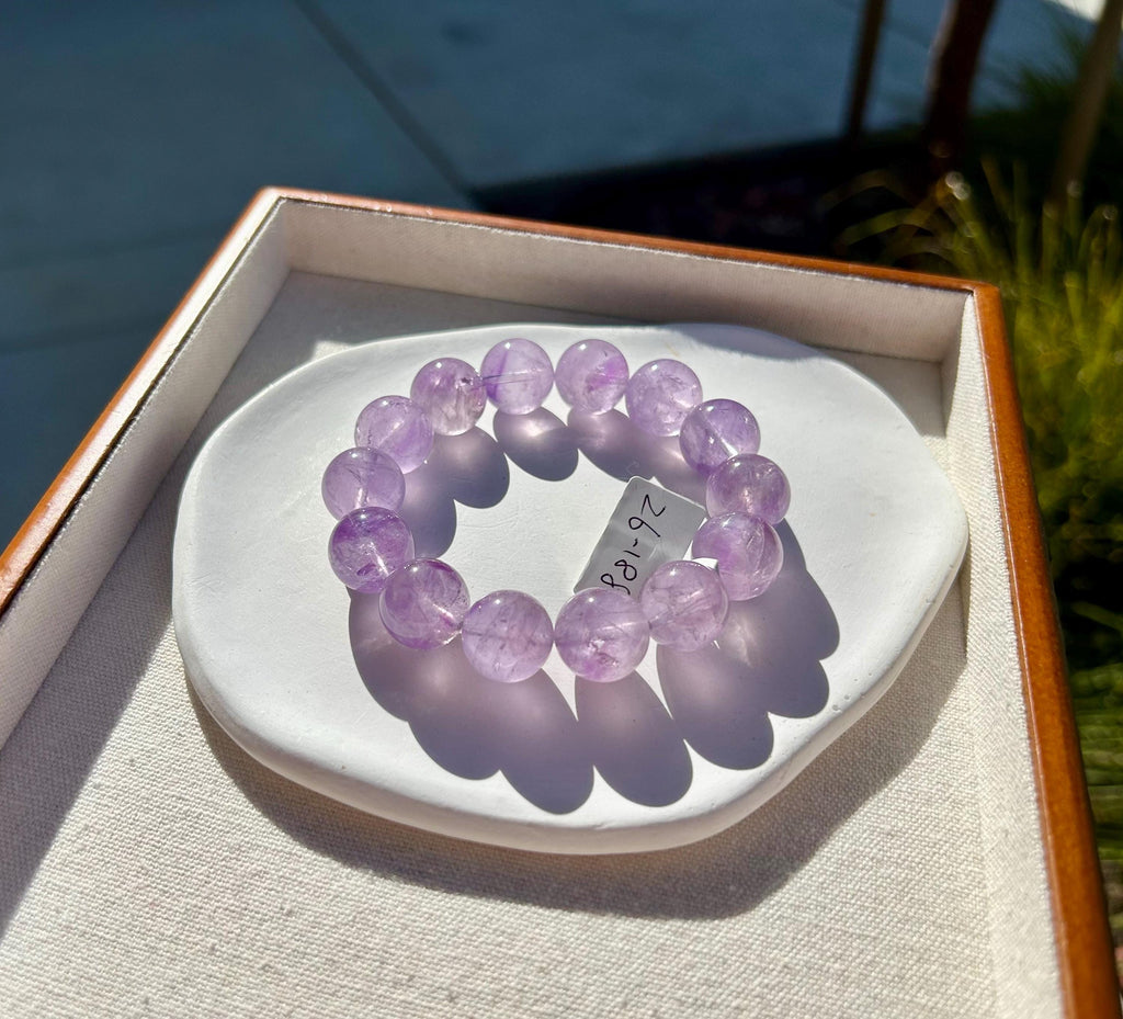 Natural Chunky Amethyst Beaded Bracelet, 15mm+ chunky lavender amethyst beads, Healing Stone, Fits up to 17cm wrist)  (26-188)