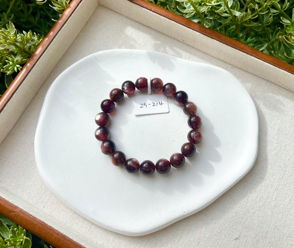 Purple Lepidolite Gemstone Bracelet: Healing Stone Jewelry, 10mm Beads, fits up to 15.8cm wrist（25-214)