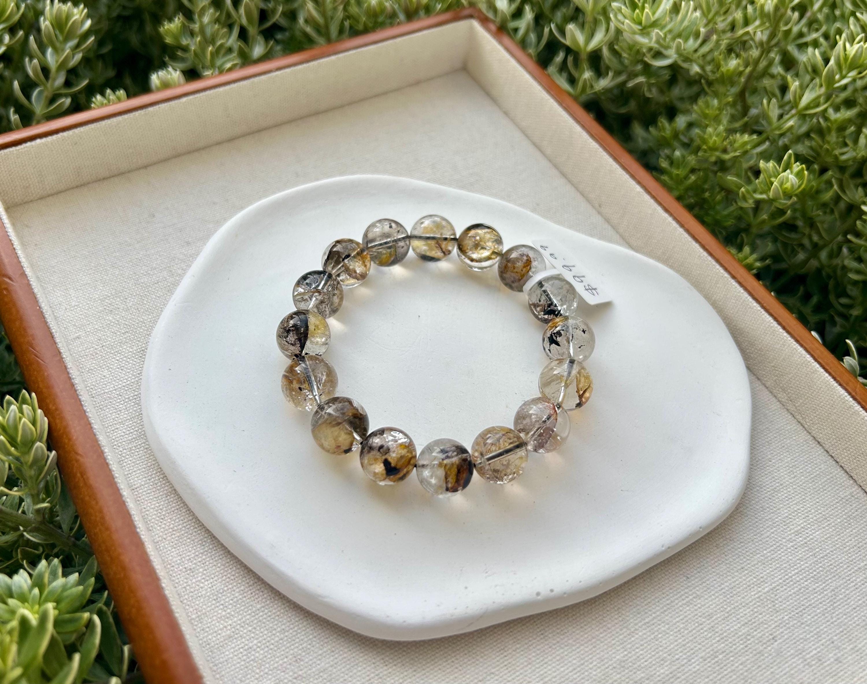 Healing Crystal, Herkimer Diamond Crystal Bracelet: High Frequency Healing Gemstone, Fits up to 17cm wrist  (26-037)