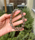 Healing Crystal, High Quality Chunky Libyan Desert Glass Bracelet, Purple Gray Tektite, 11mm+, Fits up to 17cm wrist (26-034)