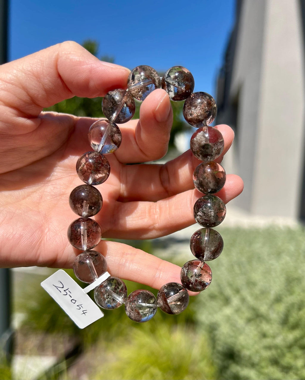 Rare seen beautiful colors phantom clean quartz beads bracelet, Chunky Crystal Beads Bracelet (25-054) (Fits up to 19cm wrist)