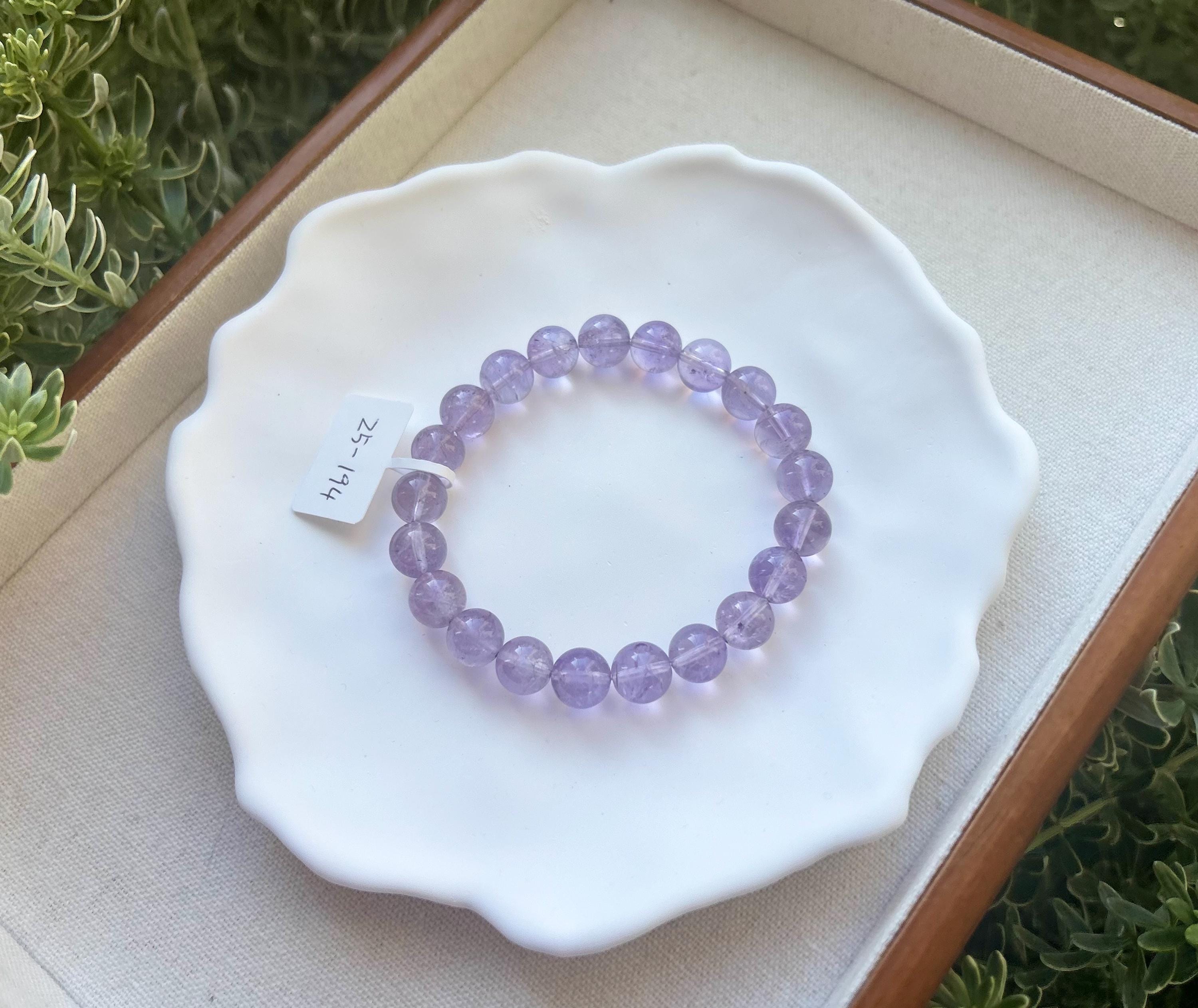 Lavender color amethyst beads bracelet, Amethyst Bracelet, 9mm beads, fits up to 16.8cm wrist. (25-194)