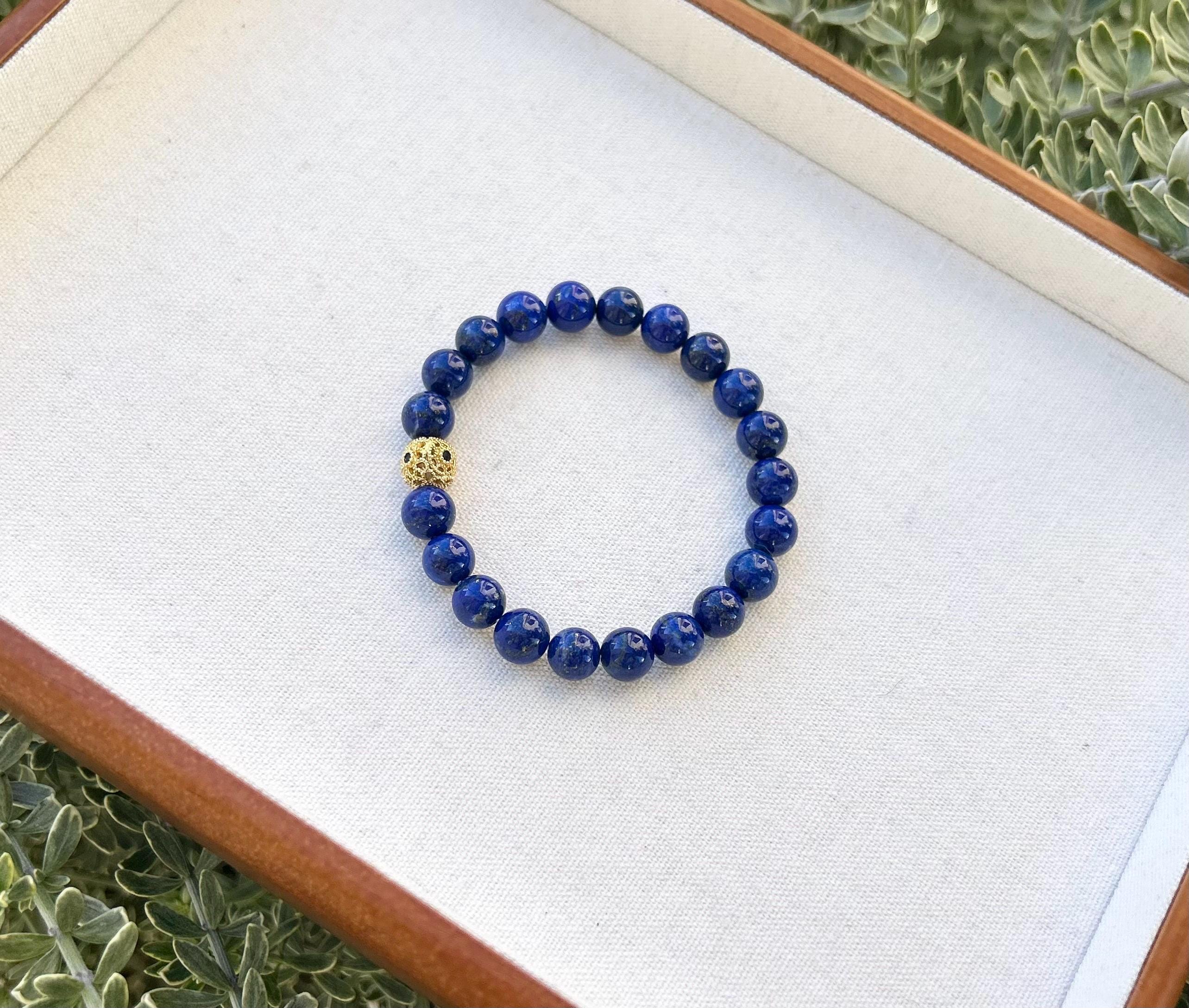 Good quality Lapis Lazuli Stretch Bracelet Natural Blue Gemstone Bracelet Friendship Bracelet, great gift for all
