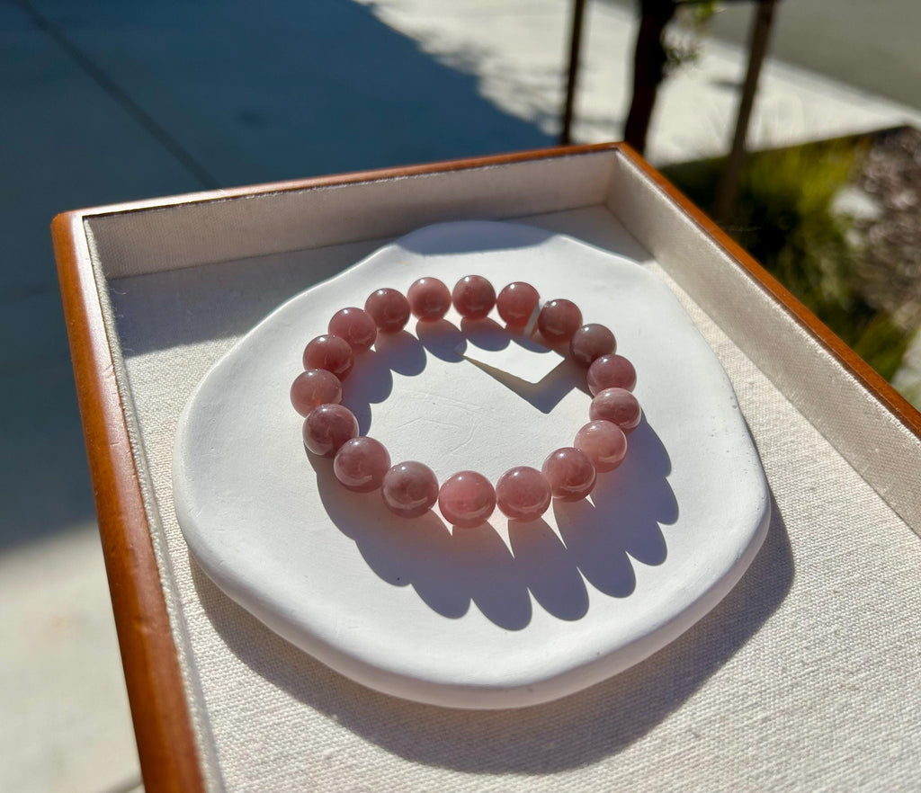 Large size bracelet, Purple Rose Quartz beads Bracelet, 11.5mm beads, Fits up to 17.5cm wrist. (25-205)