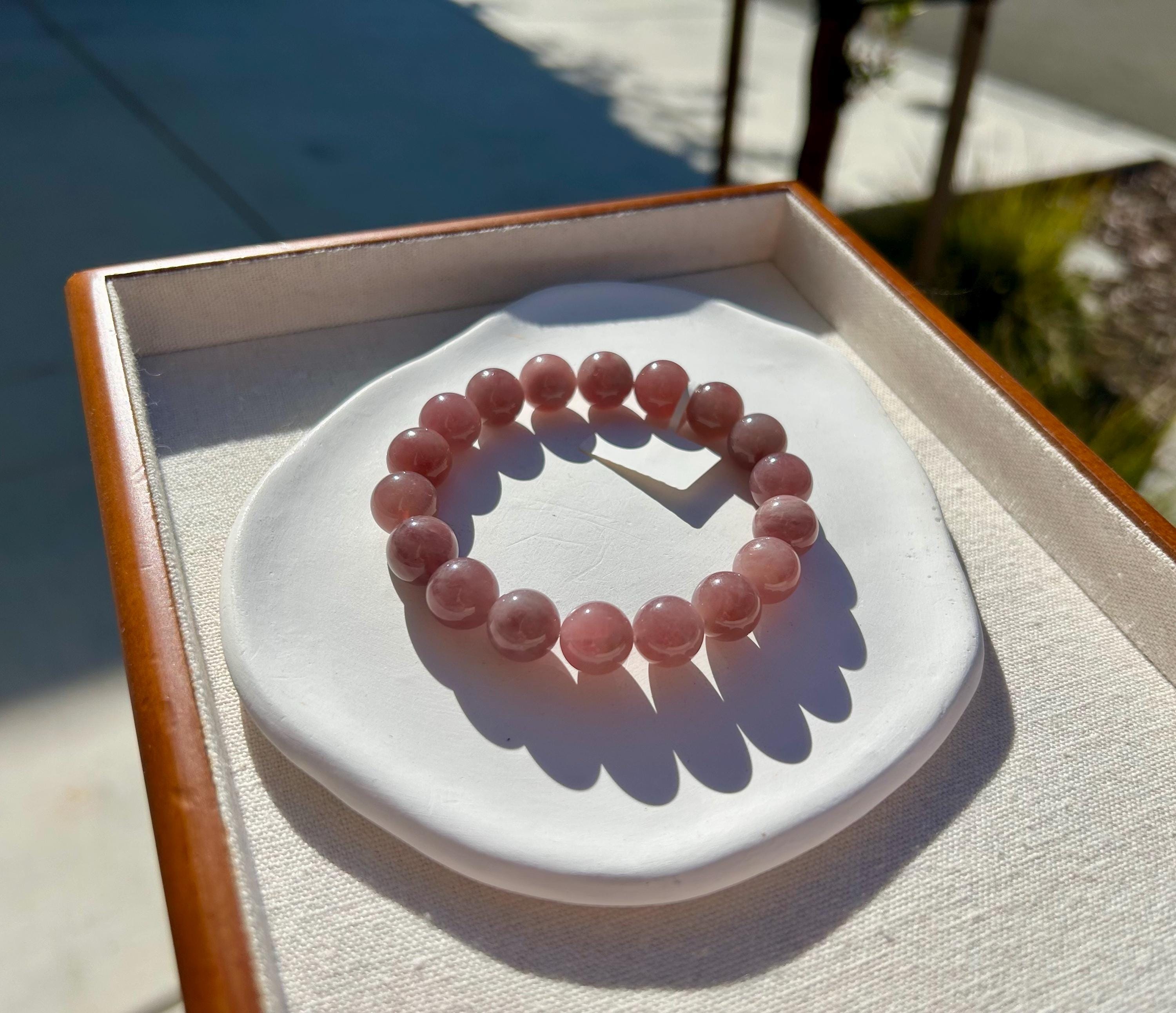 Large size bracelet, Purple Rose Quartz beads Bracelet, 11.5mm beads, Fits up to 17.5cm wrist. (25-205)