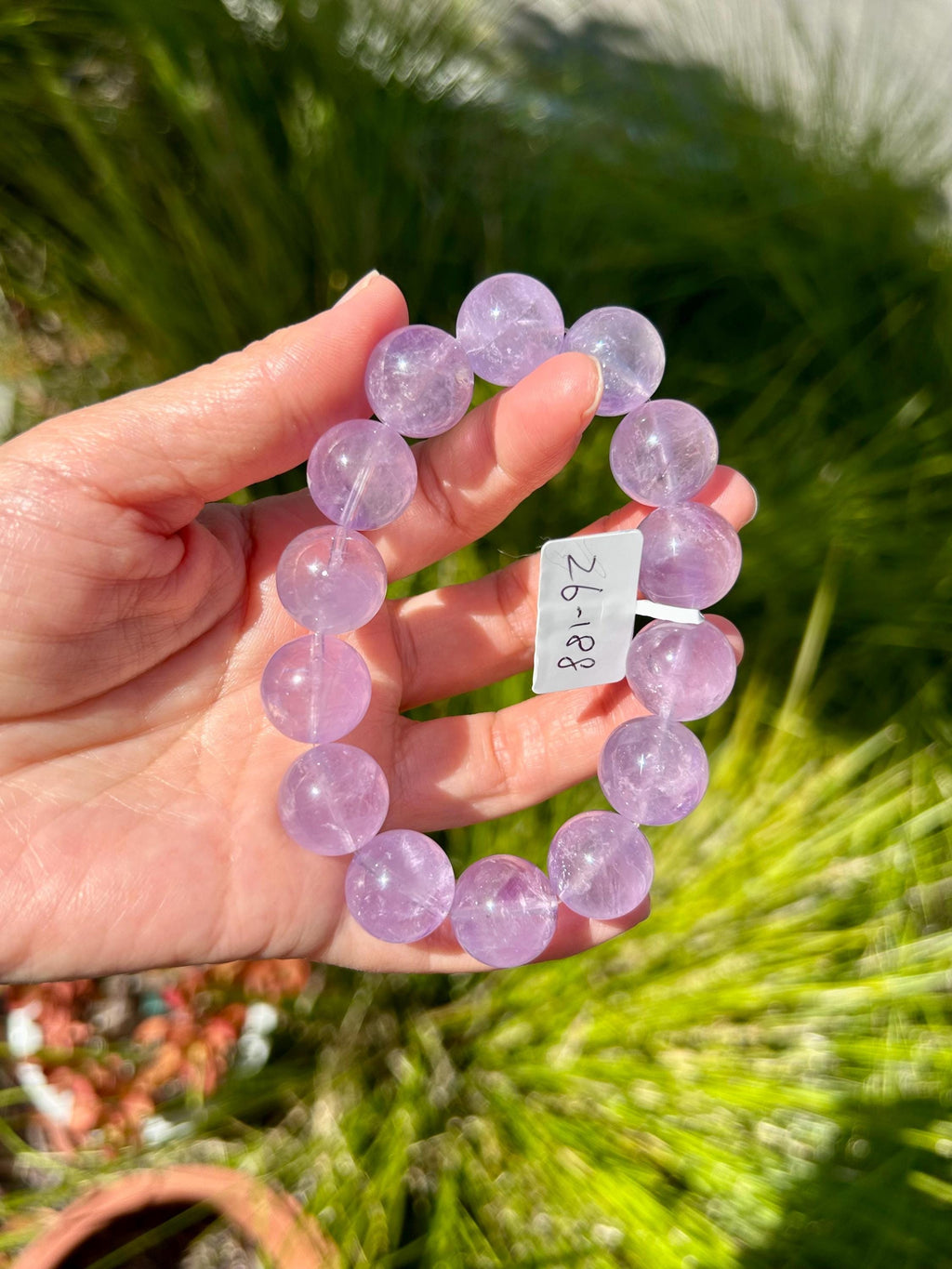 Natural Chunky Amethyst Beaded Bracelet, 15mm+ chunky lavender amethyst beads, Healing Stone, Fits up to 17cm wrist)  (26-188)