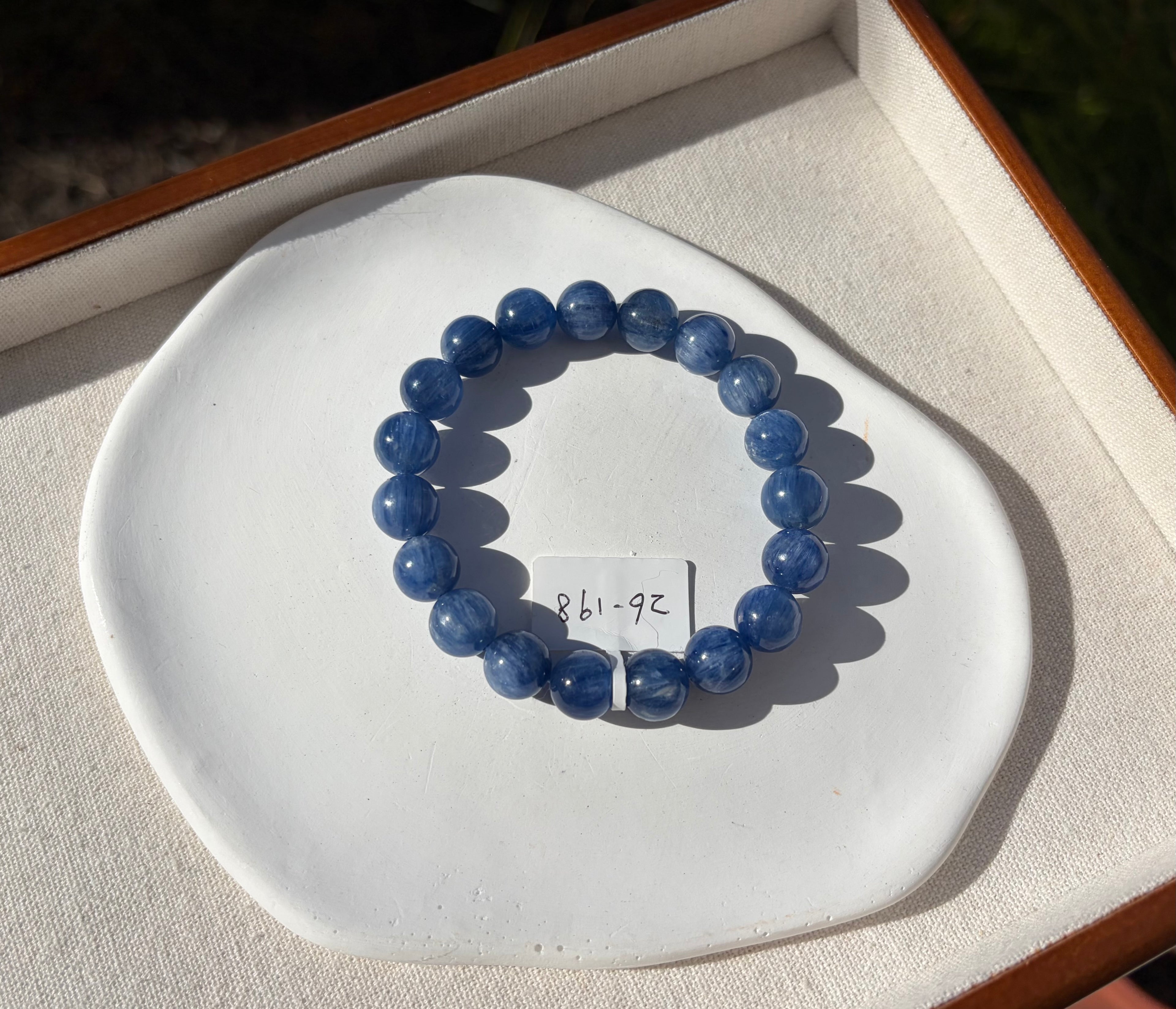 High Quality Blue Kyanite Bracelet: Genuine Green Kyanite Healing Stone, 10mm beads, fits up to 16.5cm wrist  (26-198)