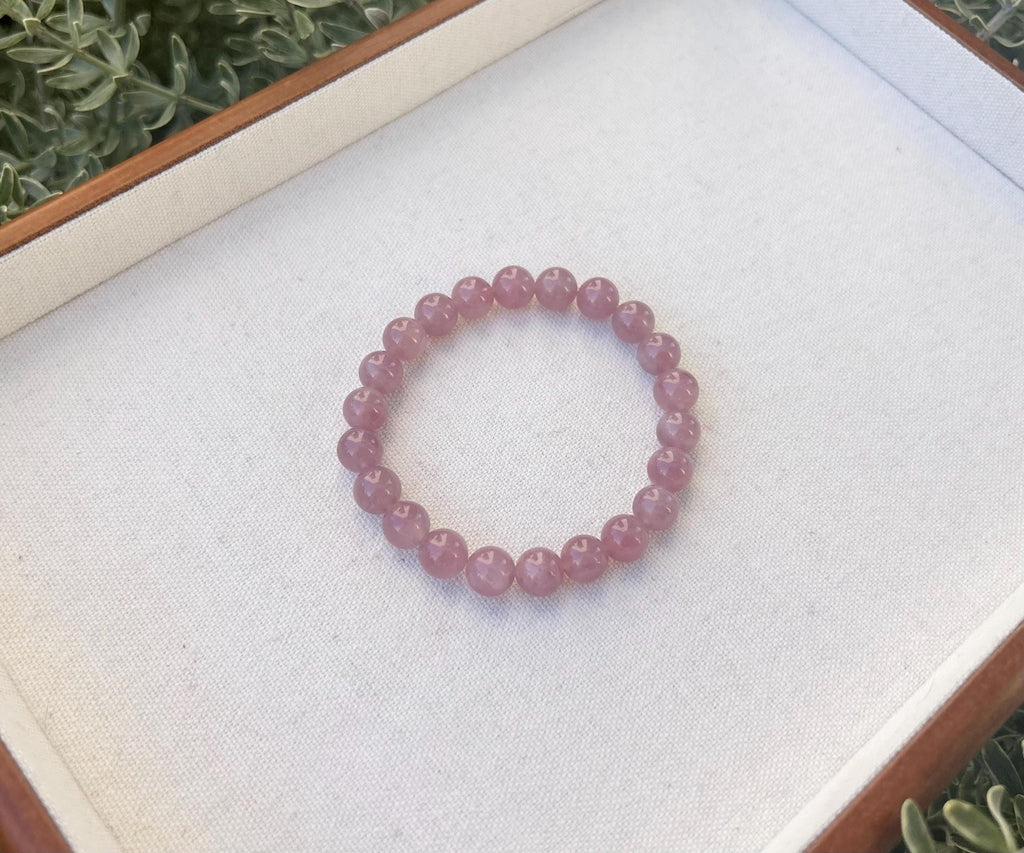 High Quality Purple Rose Quartz beads Bracelet, Love Stone Rose Quartz Crystal Bracelet, Rose Quartz Stretchy Bracelet