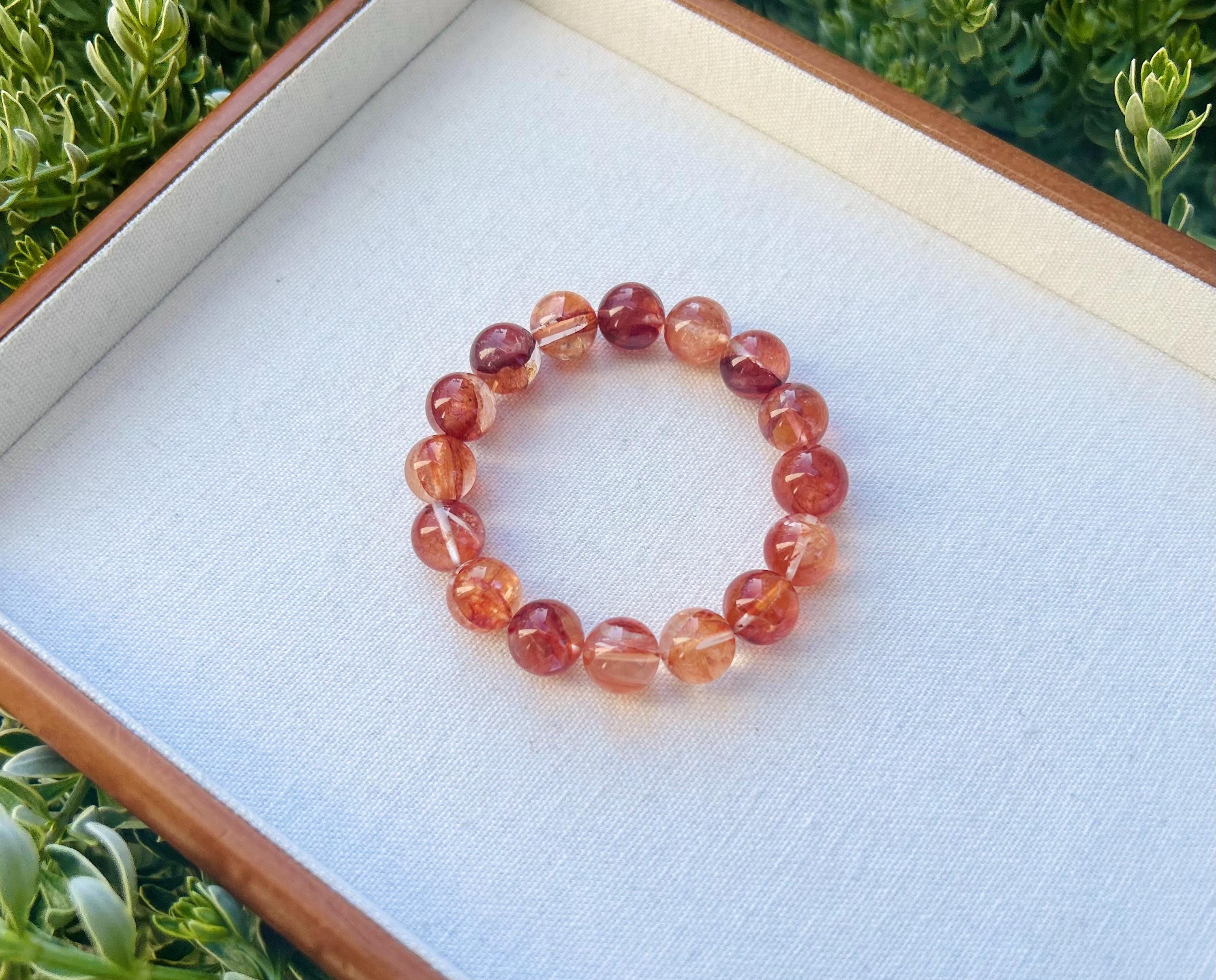 Chunky Red Hematite Quartz Bead Bracelet, Natural Crystal (12mm), Fits up to 16cm wrist (GH-007)